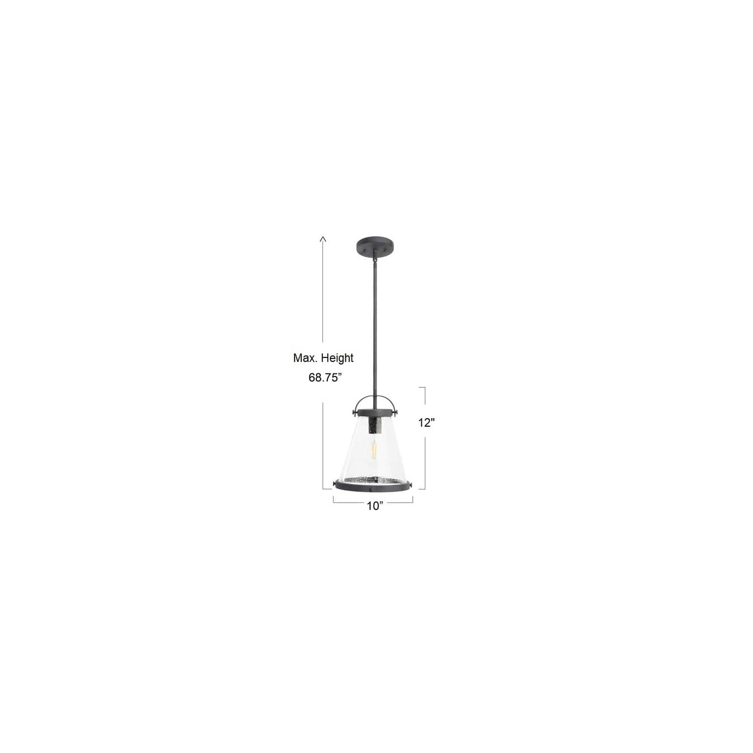Hello Honey® Robert Stevenson Lighting Wesley Metal & Seedy Glass Ceiling Light
