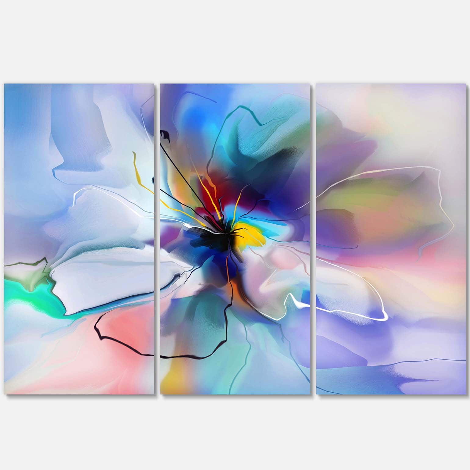 Designart - Abstract Creative Blue Flower