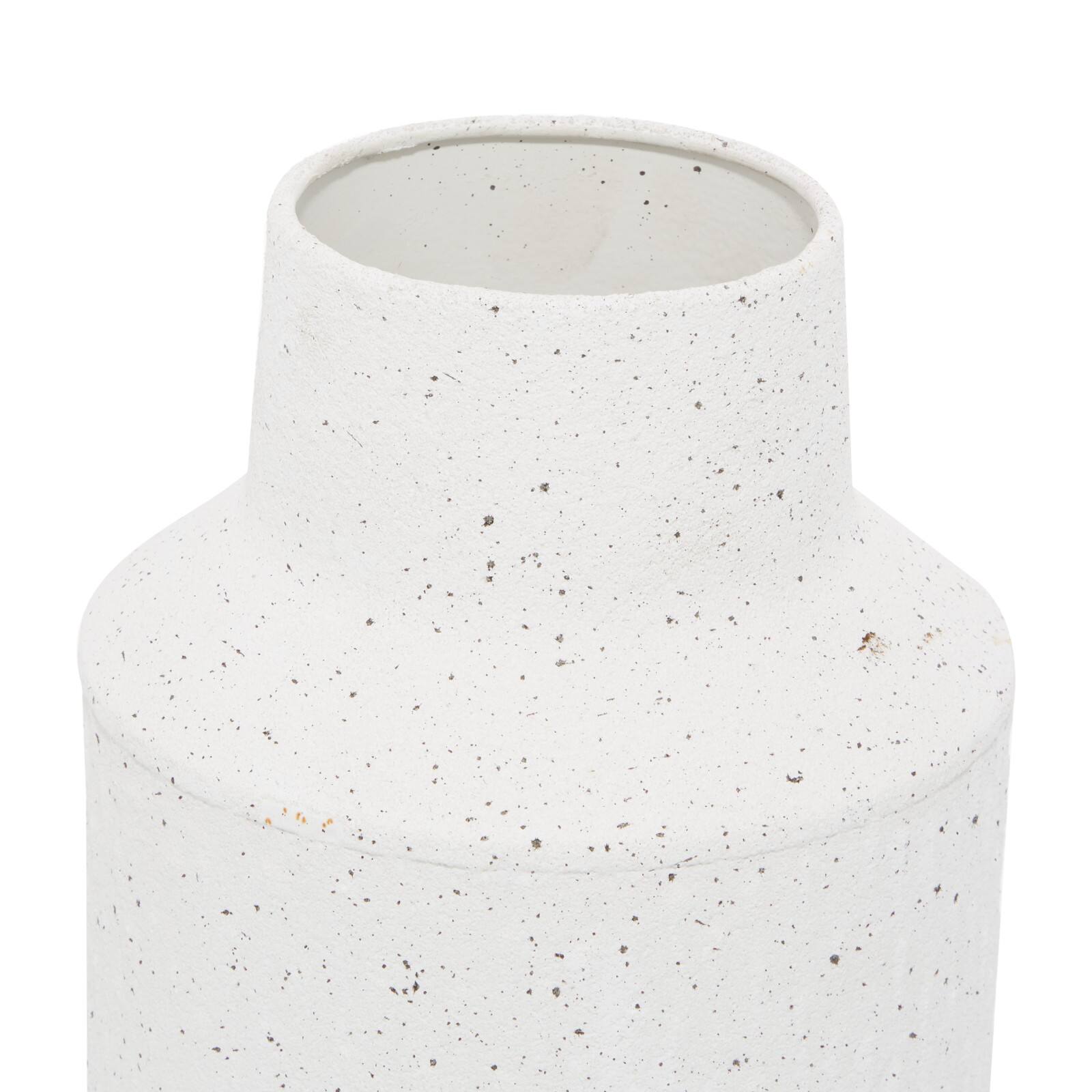 Set of 2 White Metal Coastal Style Vase 16", 14"