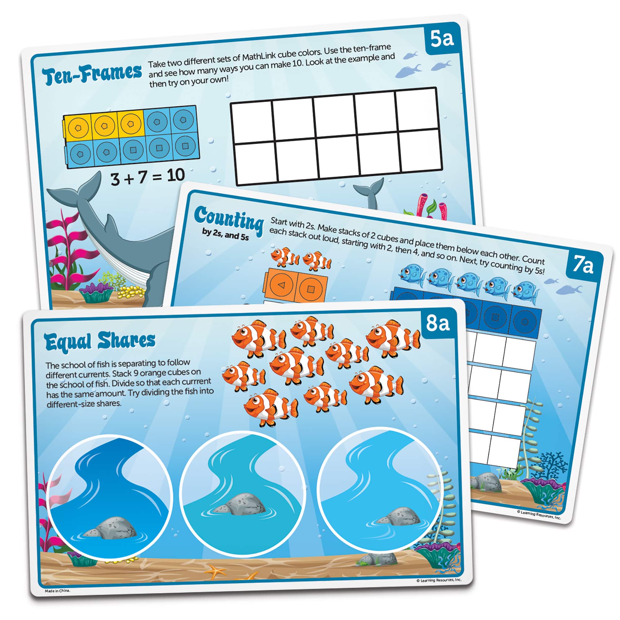 Learning Resources Mathlink Cubes Kindergarten Math Activity Set: Sea Adventures!