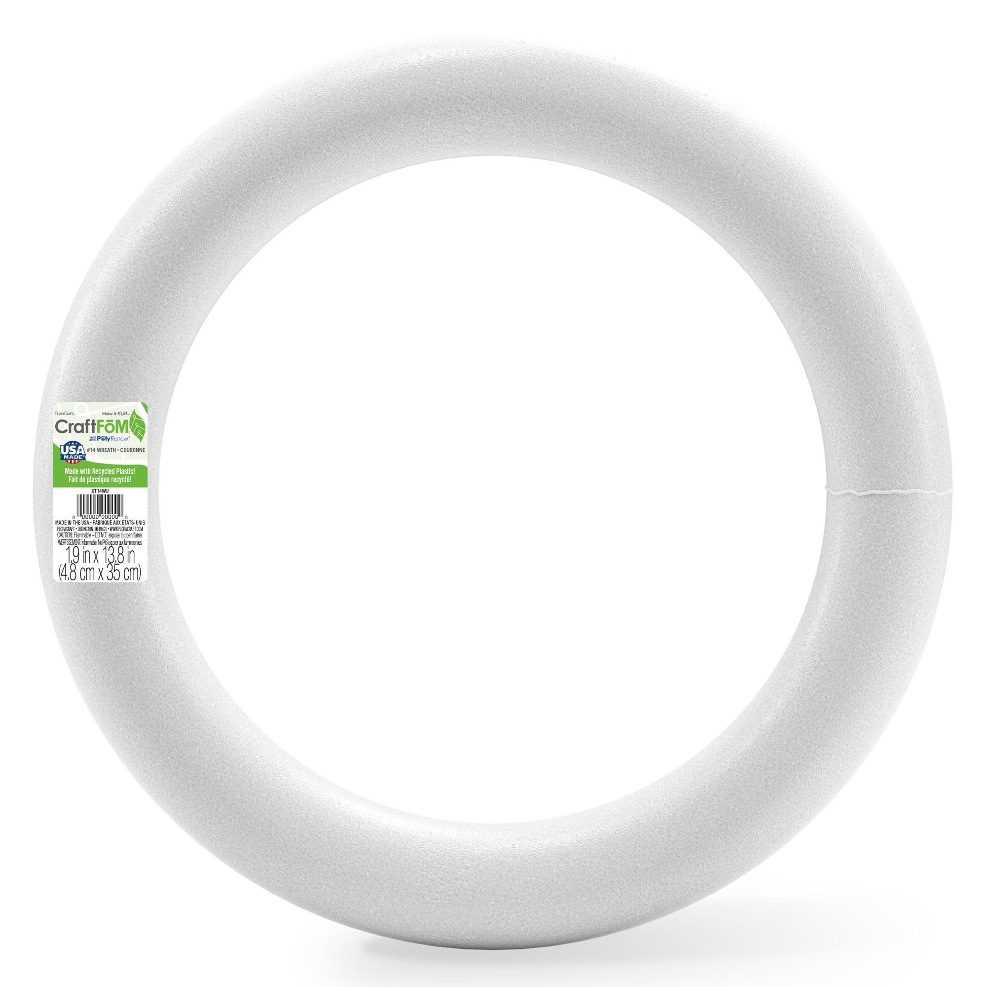 FloraCraft® CraftFōM 14" White Wreaths, 12ct.