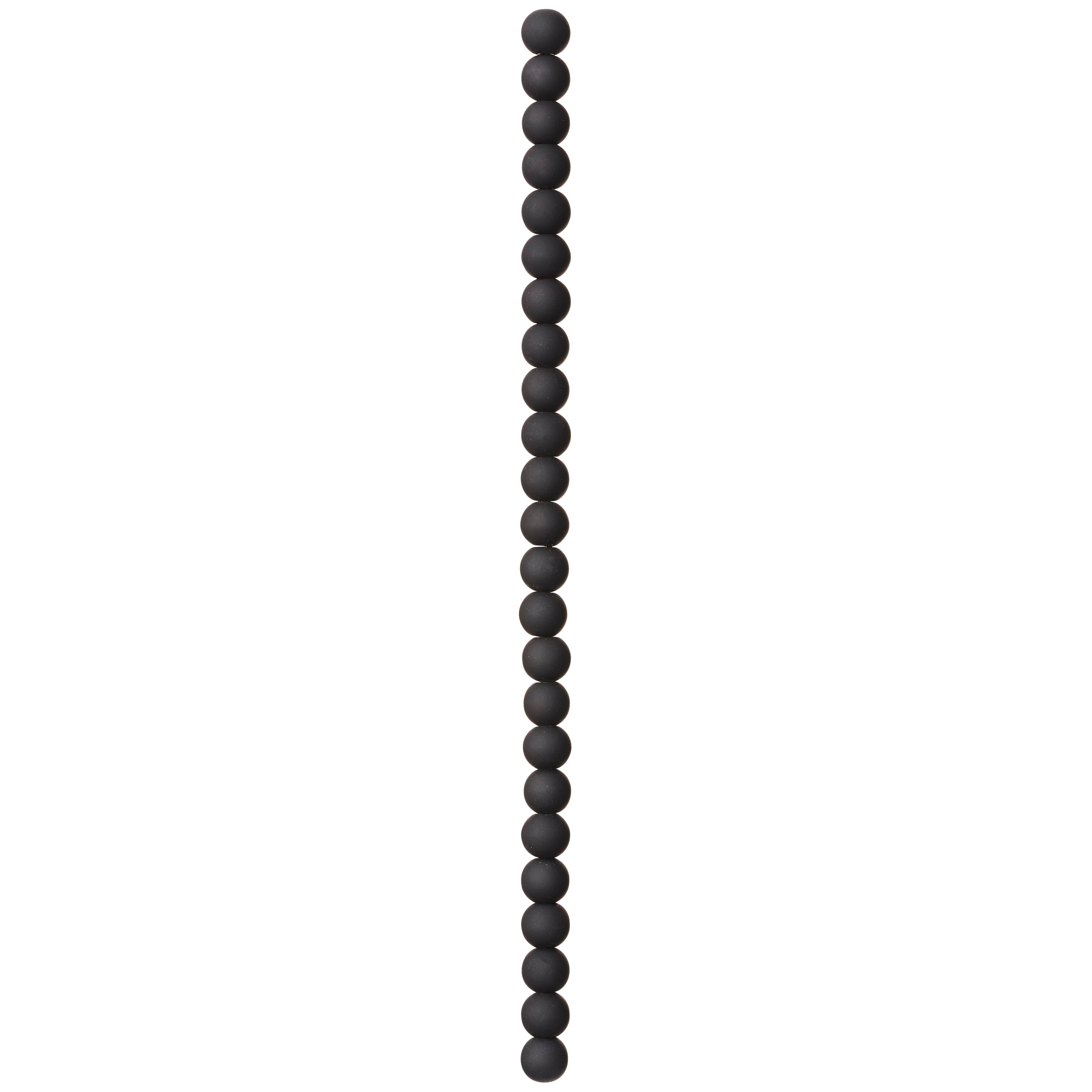 8mm Black Round Rubber Coated Glass Beads by Bead Landing™