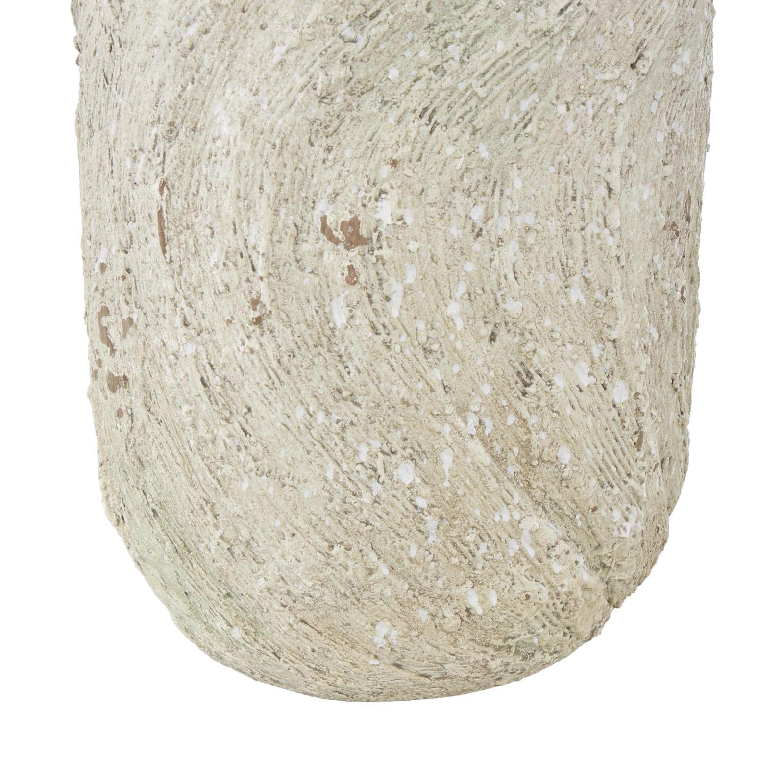 22" Cream Magnesium Oxide Textured Amphora Vase with Handles