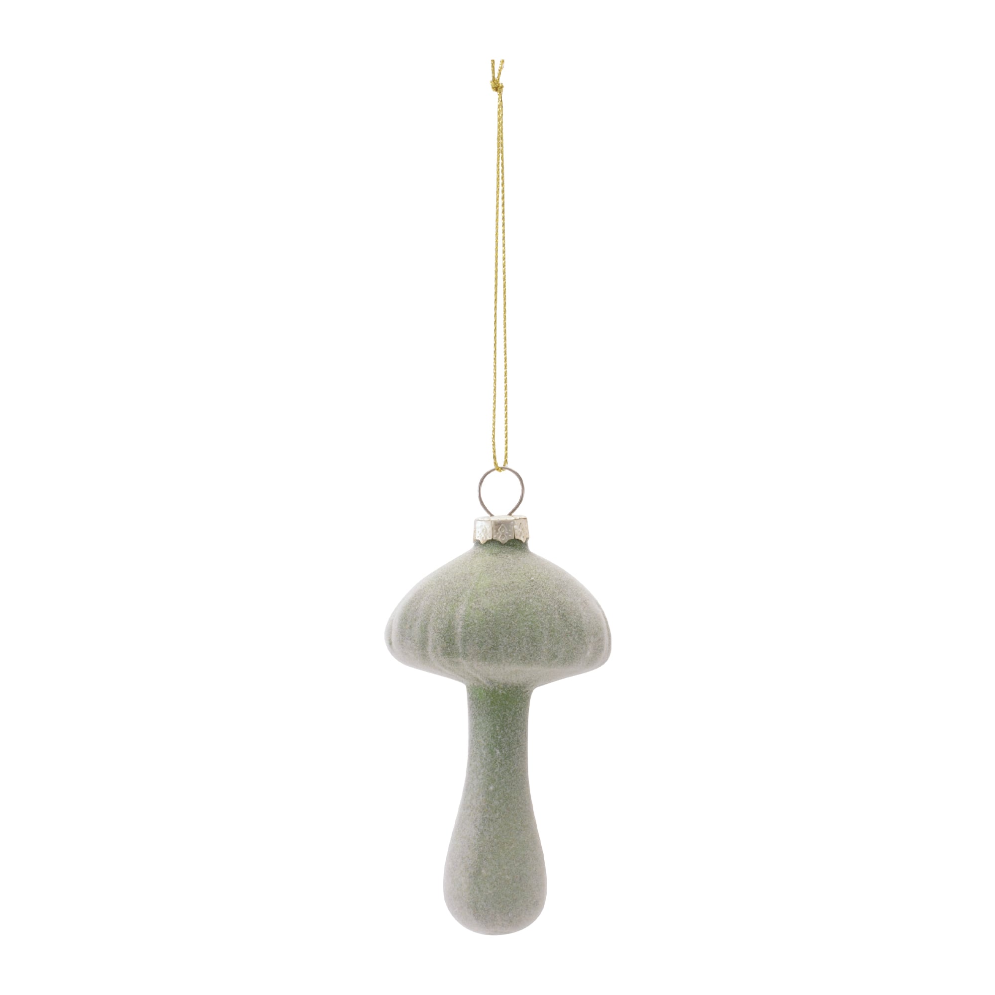Melrose Green Mushroom Glass Ornaments Set