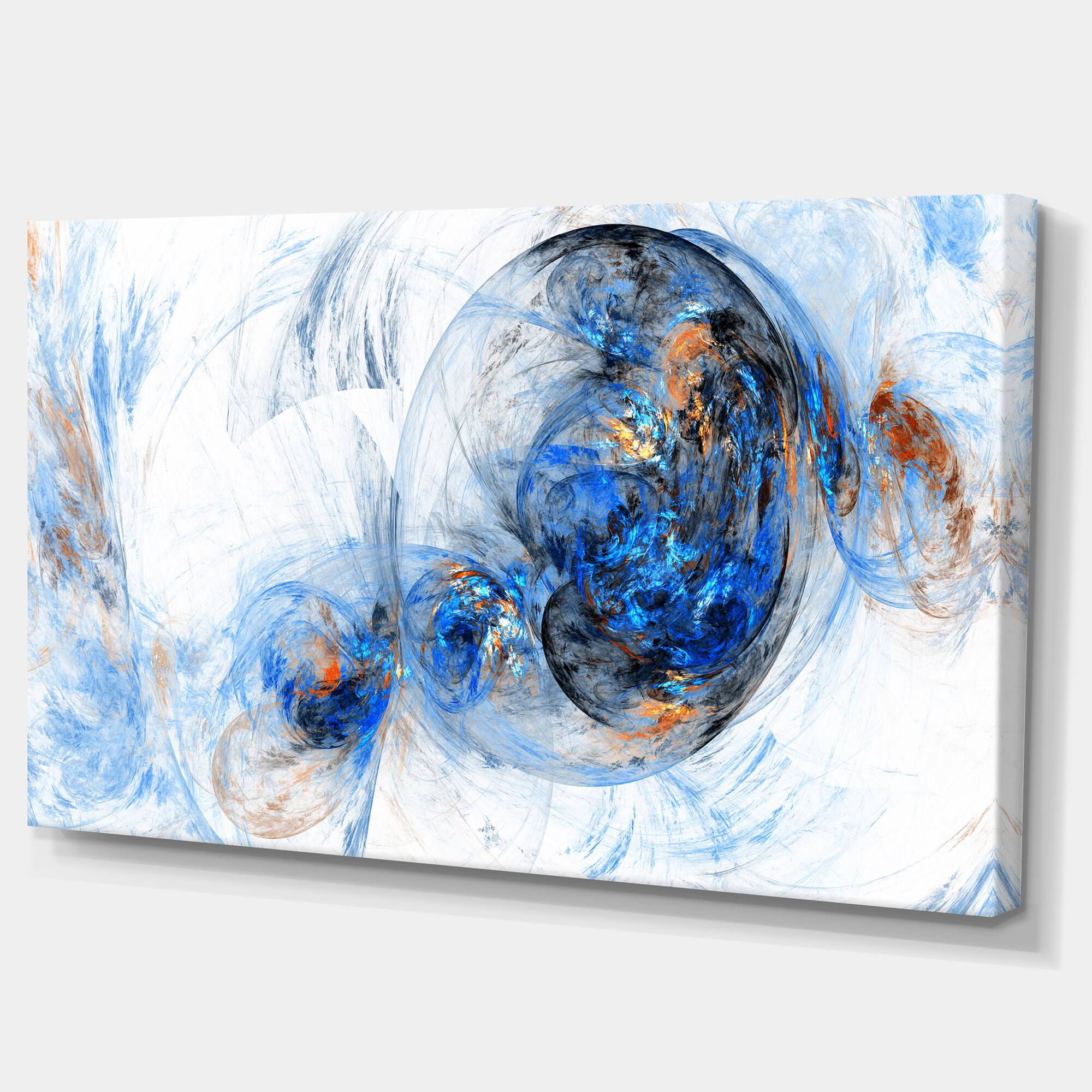 Designart - Colored Smoke Dark Blue - Abstract Canvas art print