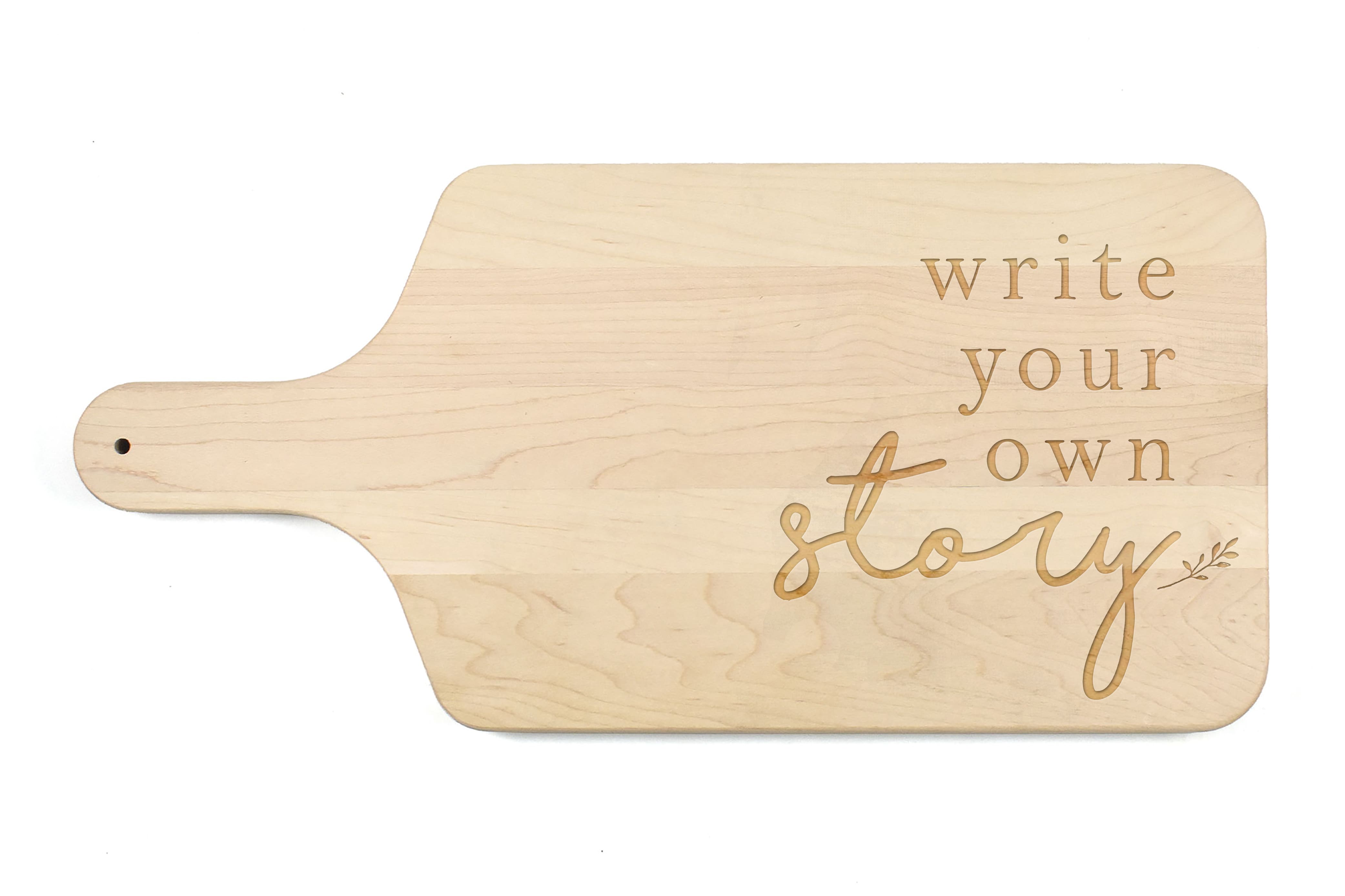 Write Your Own Story 17" x 8" Maple Paddle Cutting Board