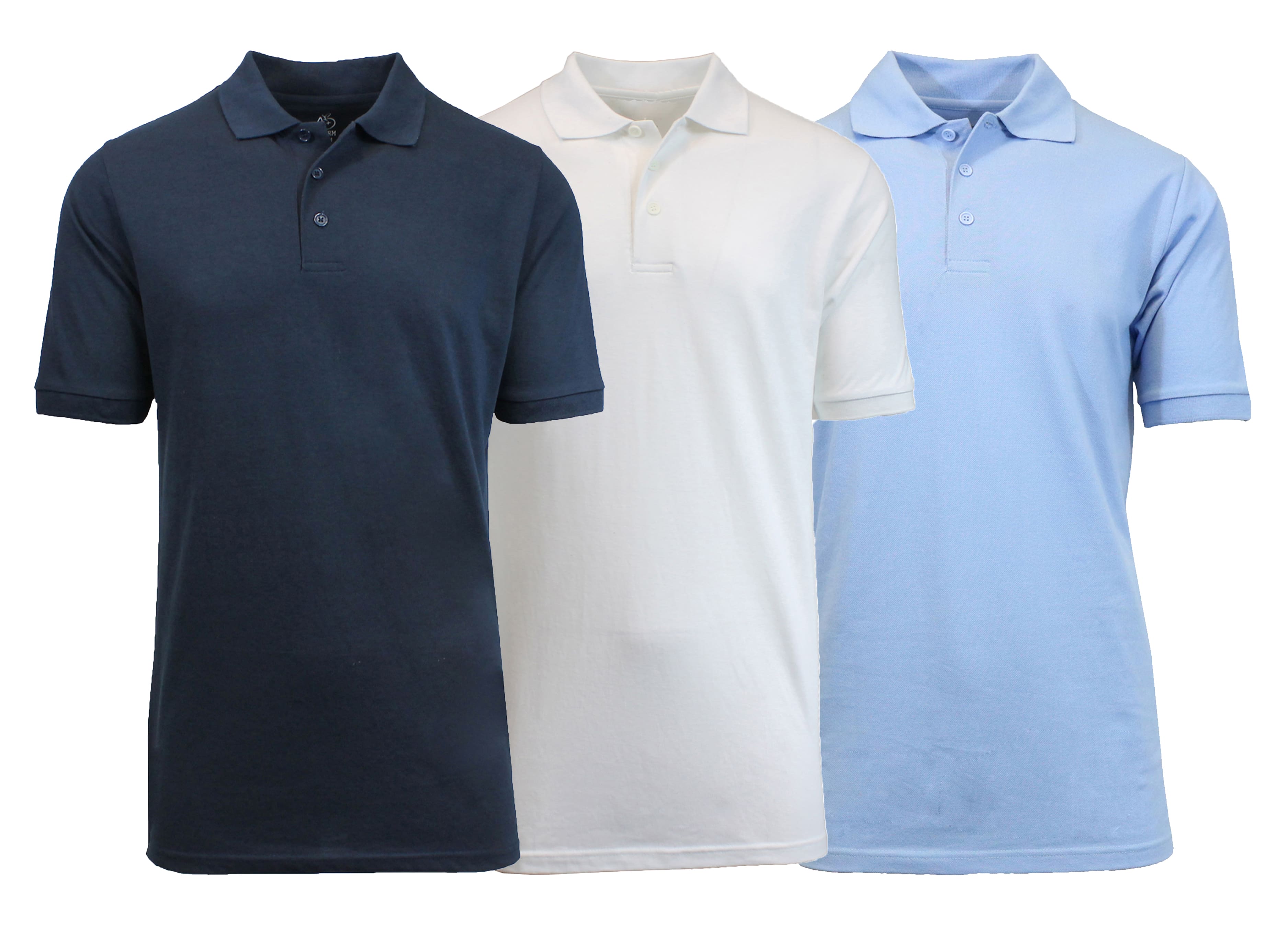Galaxy By Harvic Short Sleeve Men's Pique Polo Shirt 3 Pack