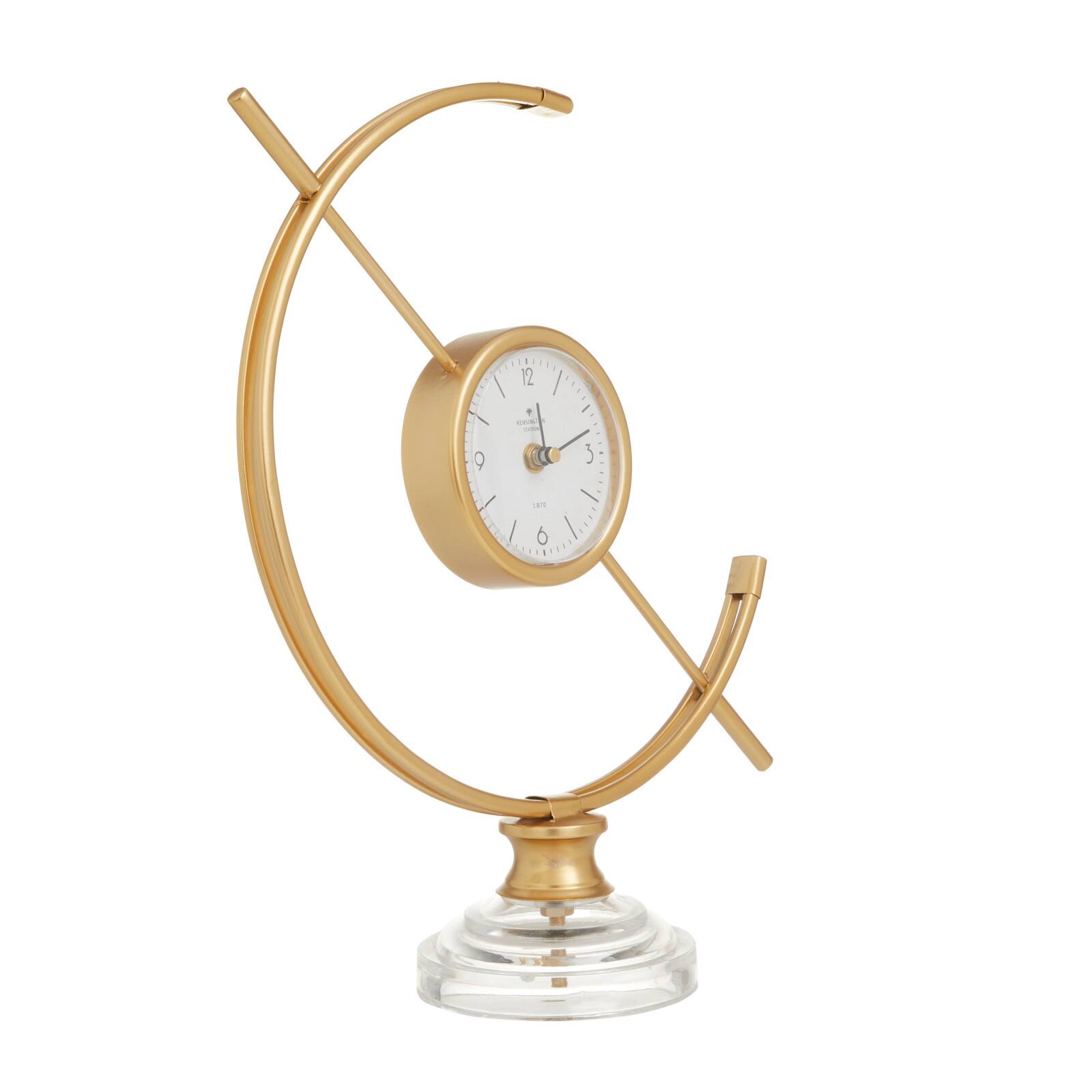 Gold Iron Modern Clock, 16" x 13" x 5"