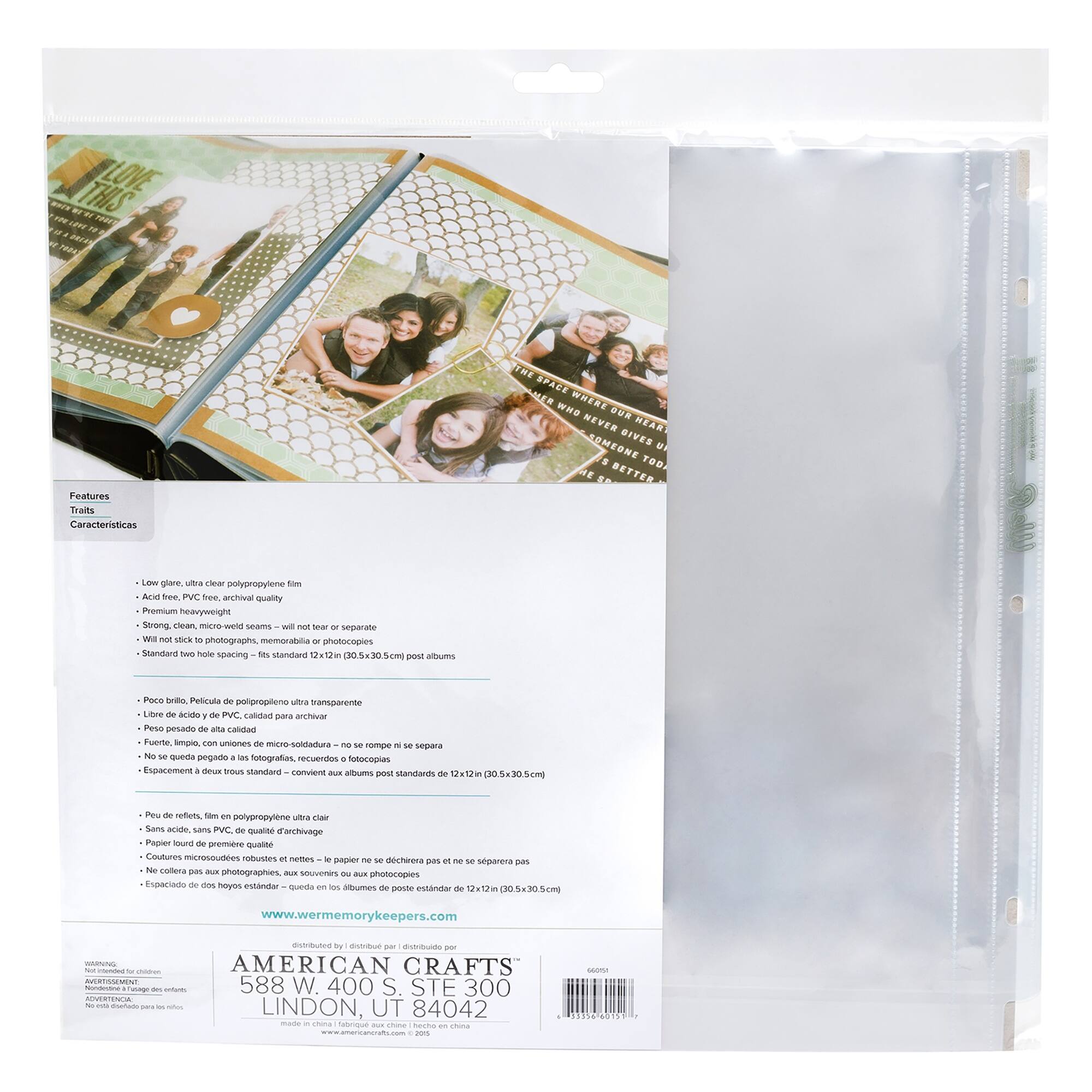 We R Memory Keepers® 12" x 12" Post Page Protectors, 10ct.