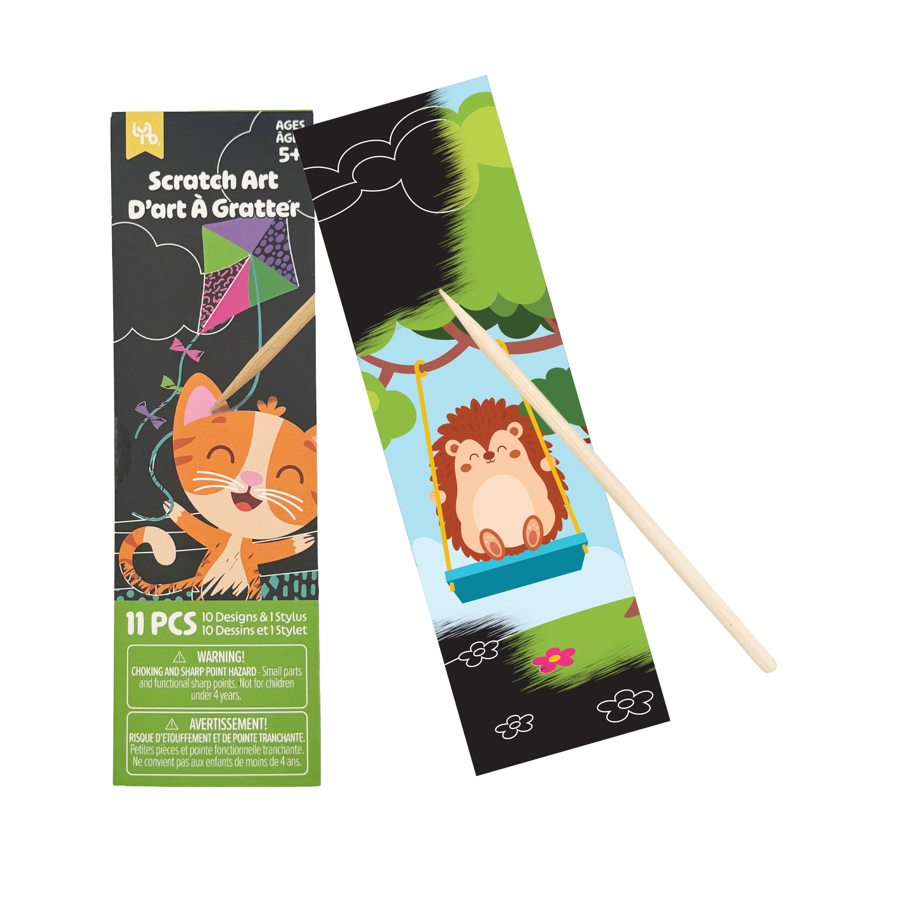 Little Yellow Bicycle® Kitty Kite Bookmark Scratch Art Pad Kit