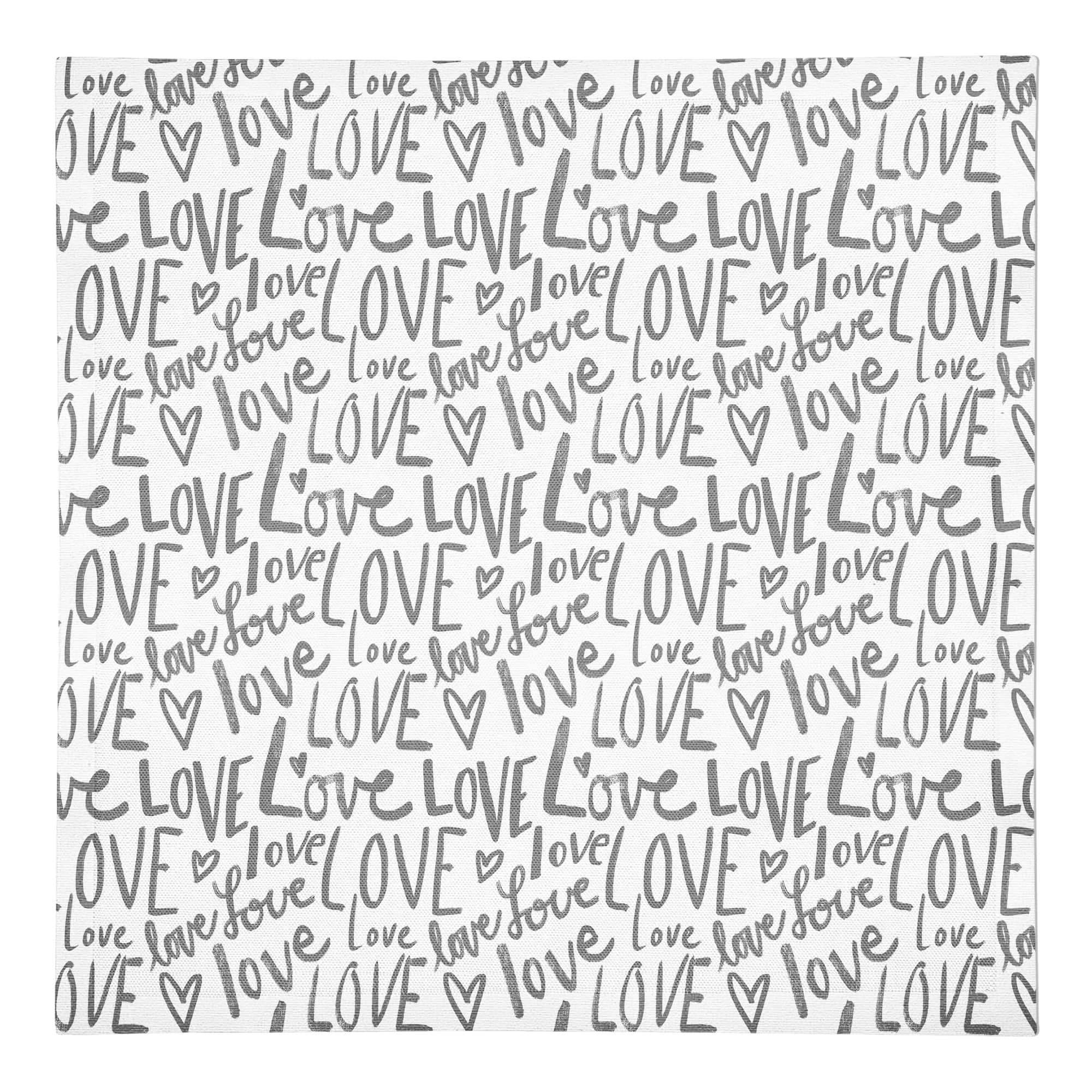 Love Typography 10" x 10" Cotton Twill Napkin
