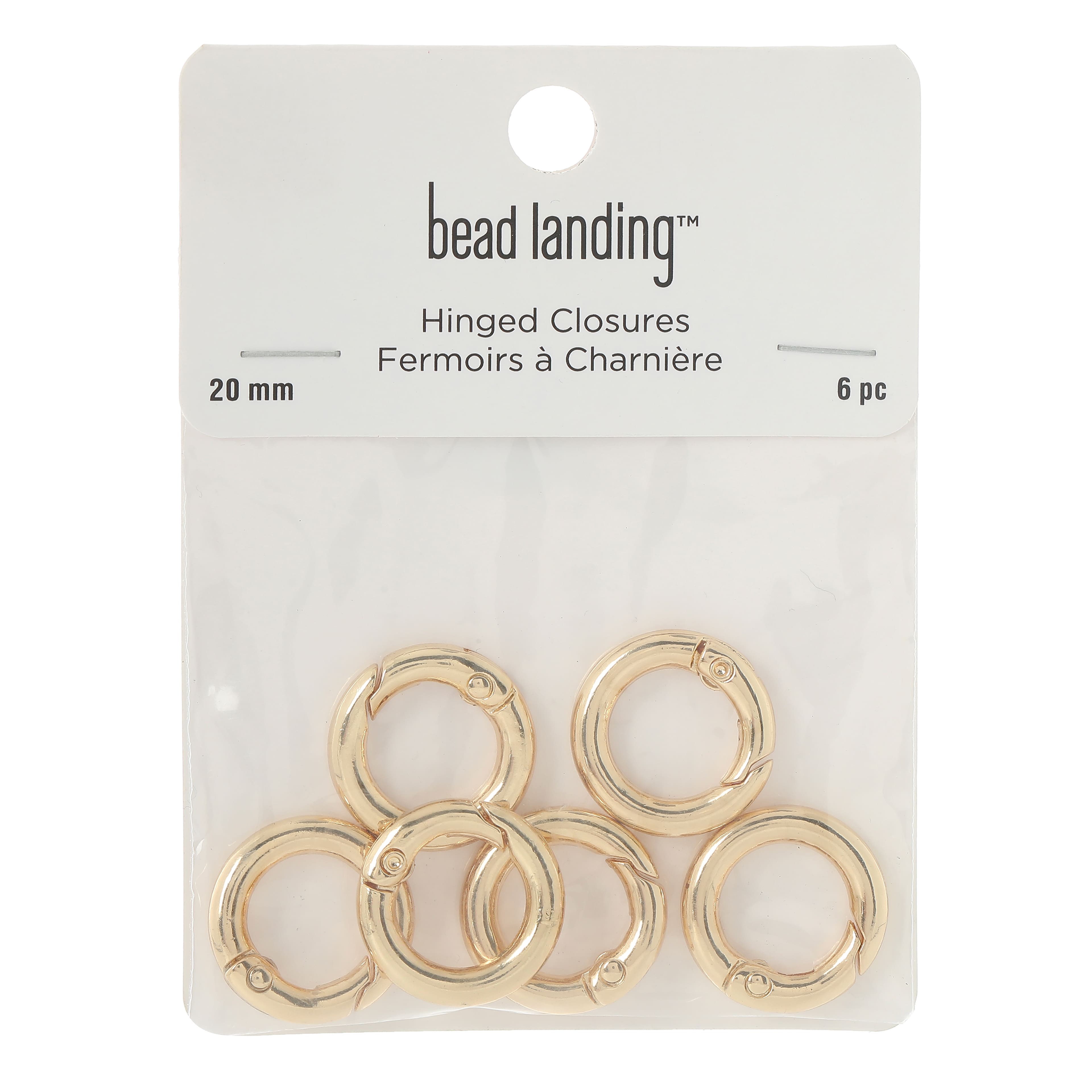 12 Packs: 6 ct. (72 total) 20mm Metal Round Hinged Closures by Bead Landing™