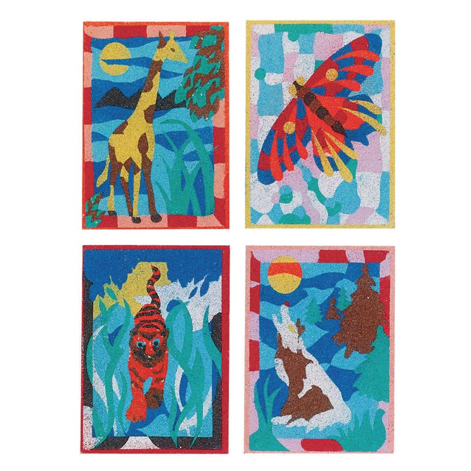 S&S® Worldwide Wild Animal Sand Art Board Set