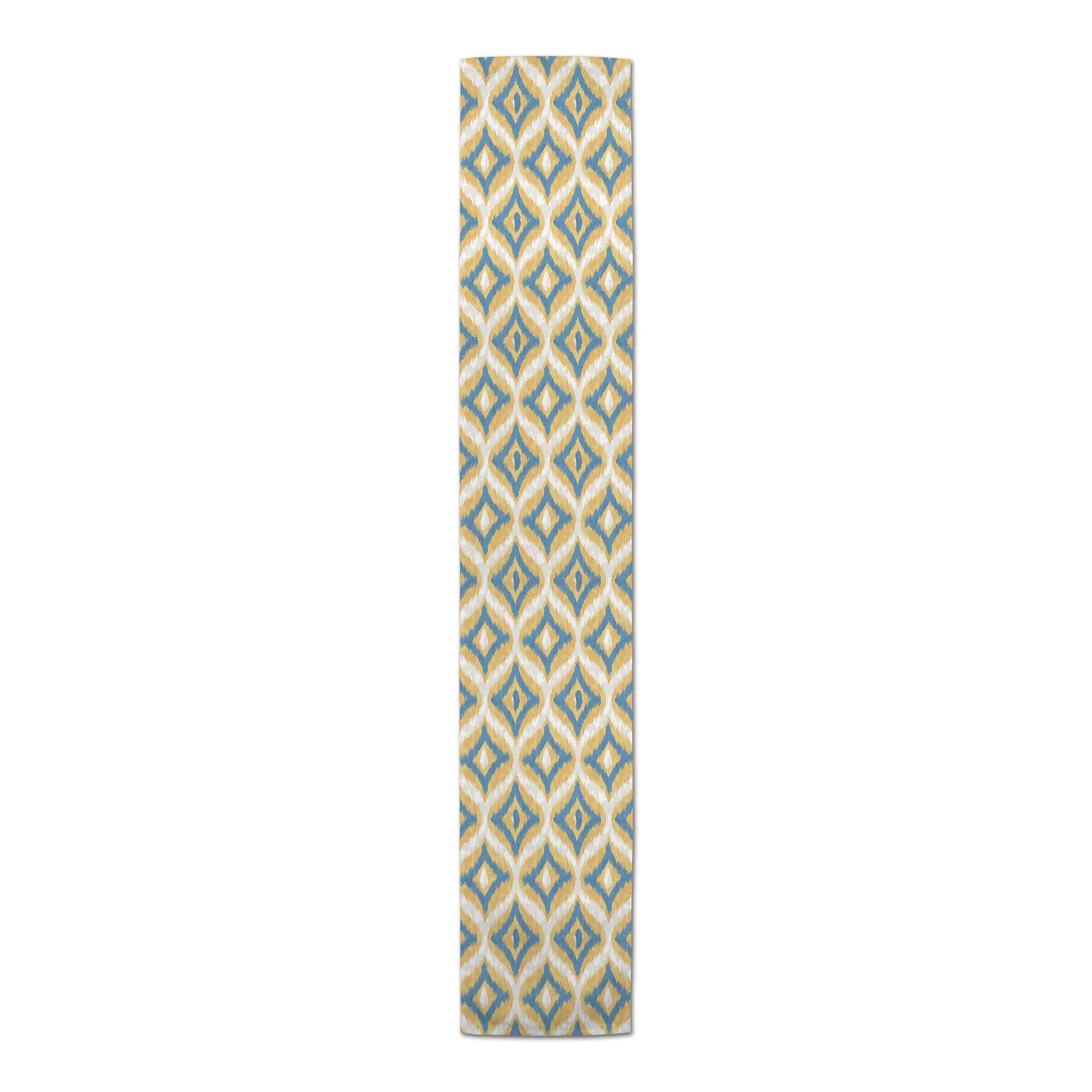 Blue & Yellow Ikat Indoor/Outdoor Table Runner