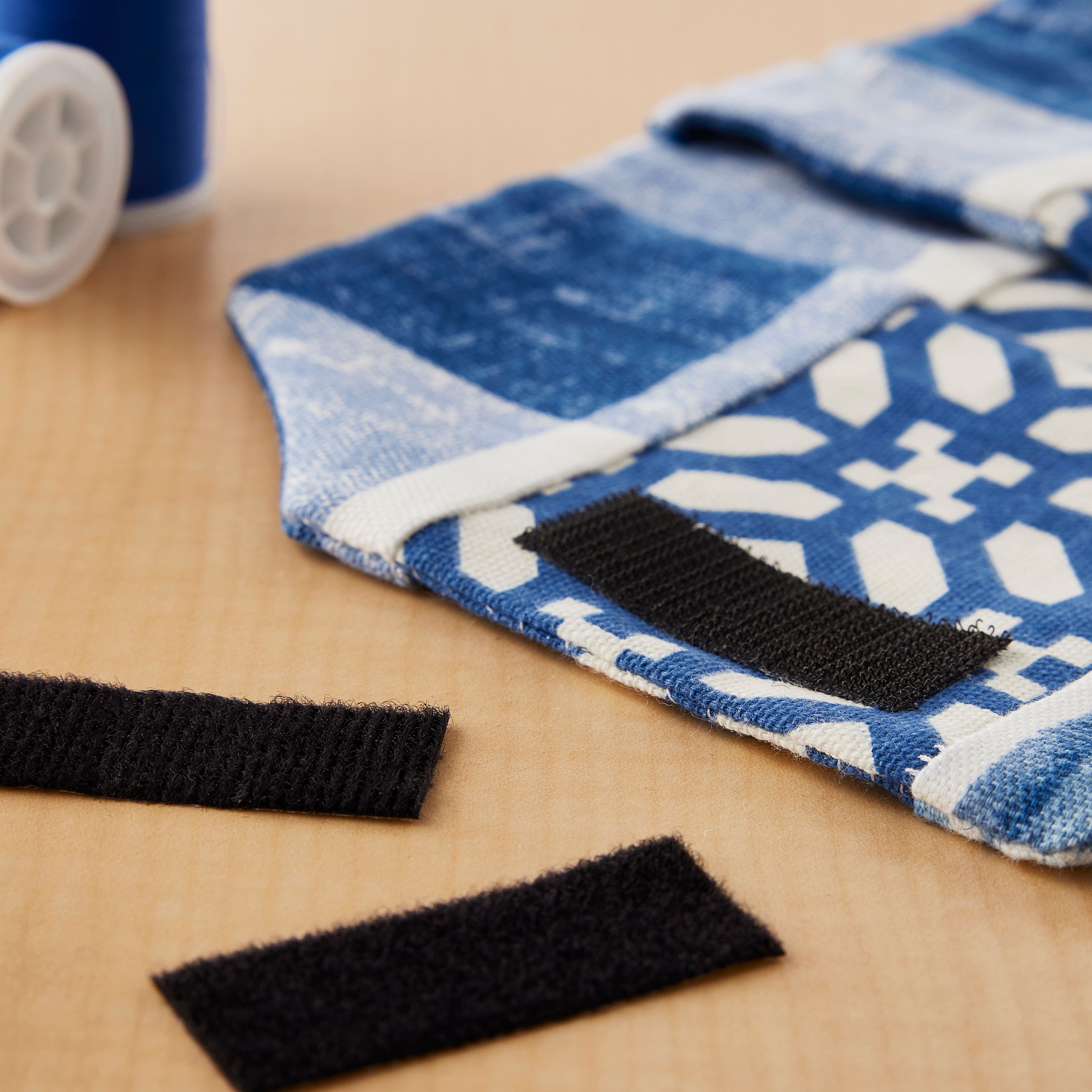 6 Pack: VELCRO® Brand Sticky Back for Fabrics Black Tape