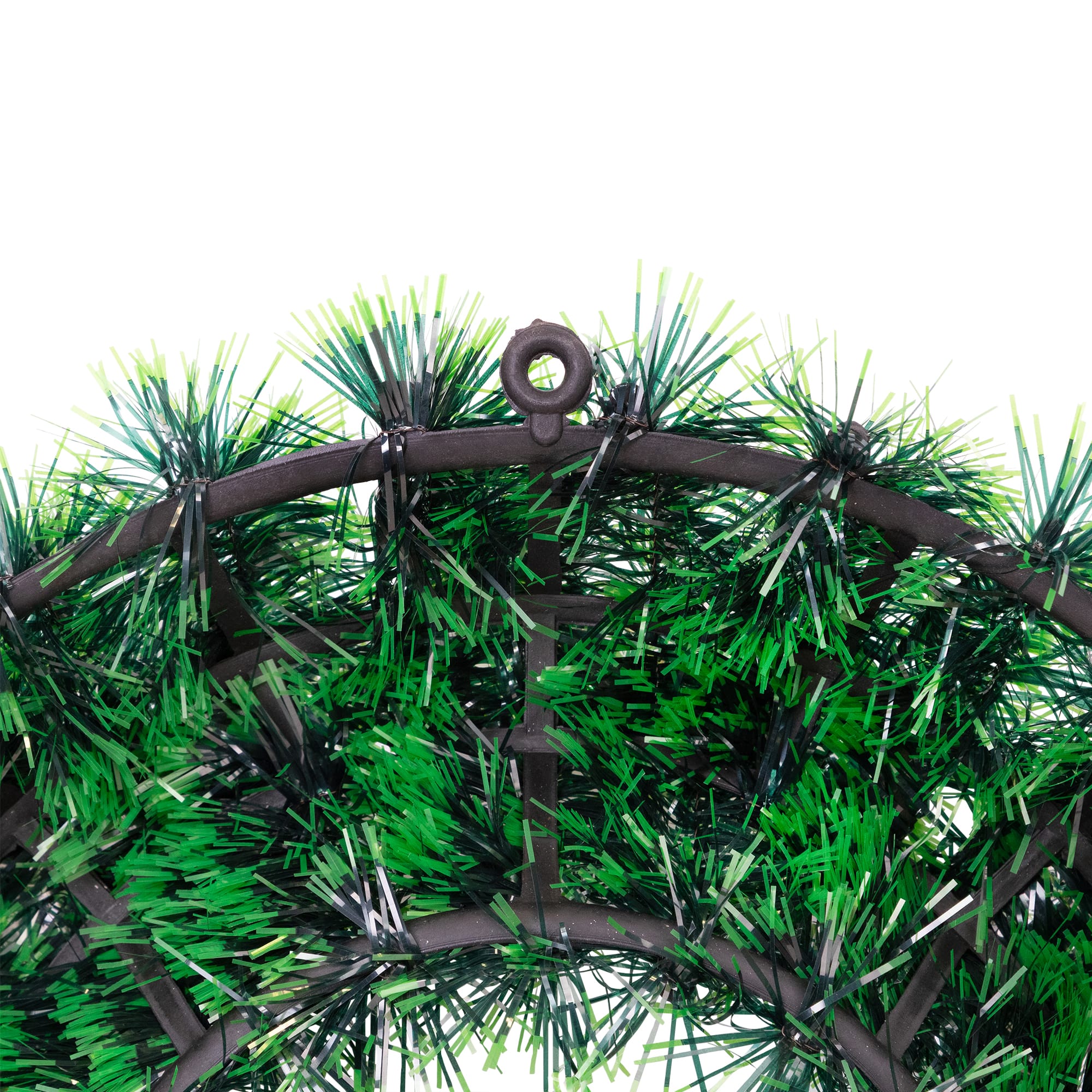 17" Green Tinsel Artificial Christmas Wreath with Bow