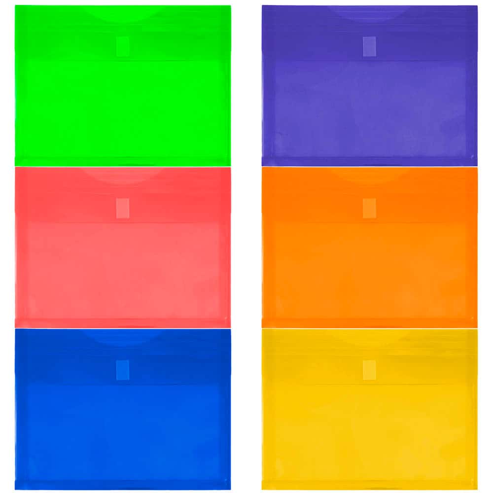 JAM Paper 9.75" x 13" Plastic Expansion Hook & Loop Closure Envelopes, 6ct.