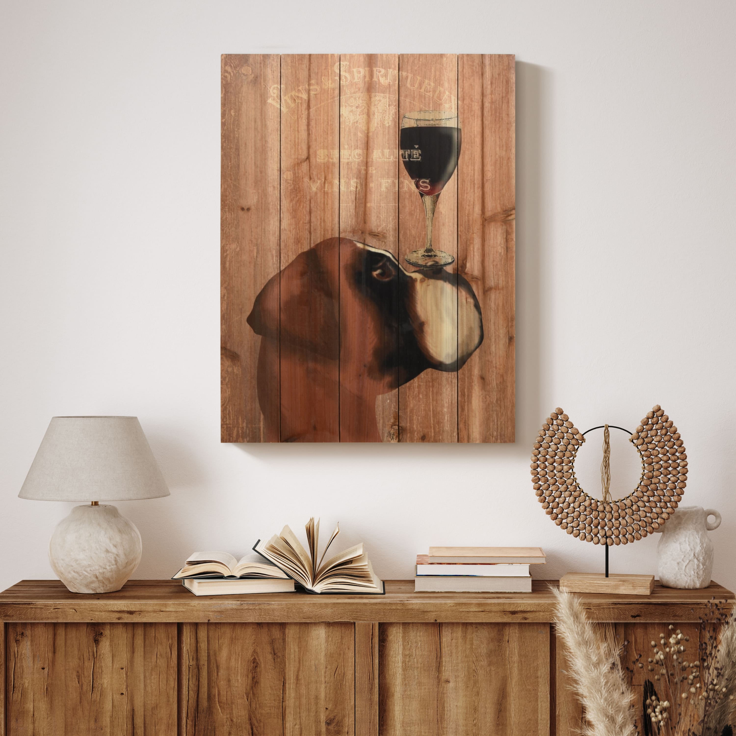 Empire Art Direct 24" x 18" Dog Au Vin Boxer Wall Art