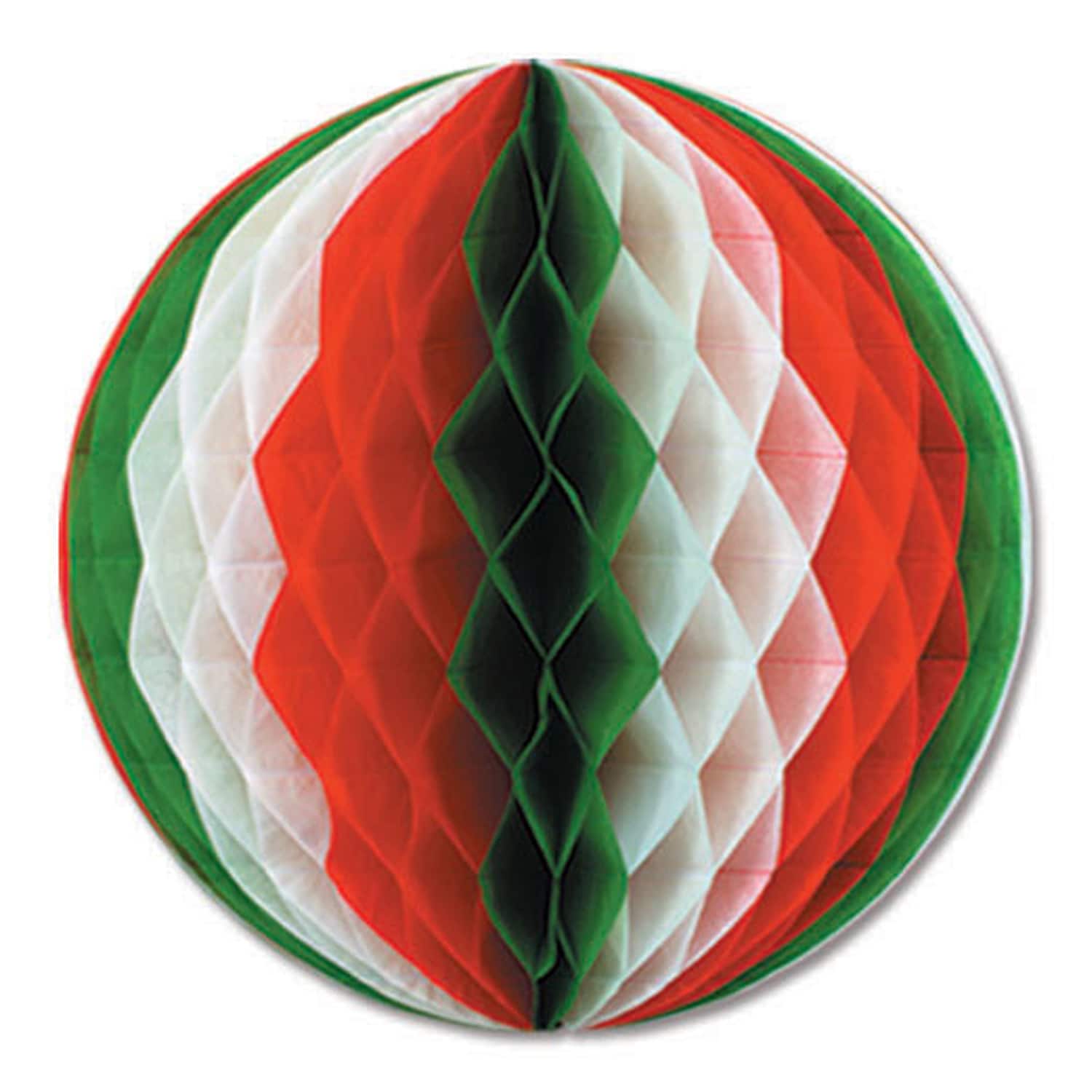 Beistle 12" Red, White & Green Tissue Balls, 4ct.