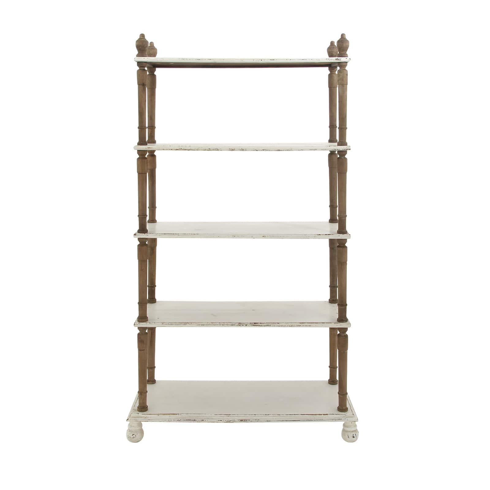 White Wood Farmhouse Shelving Unit