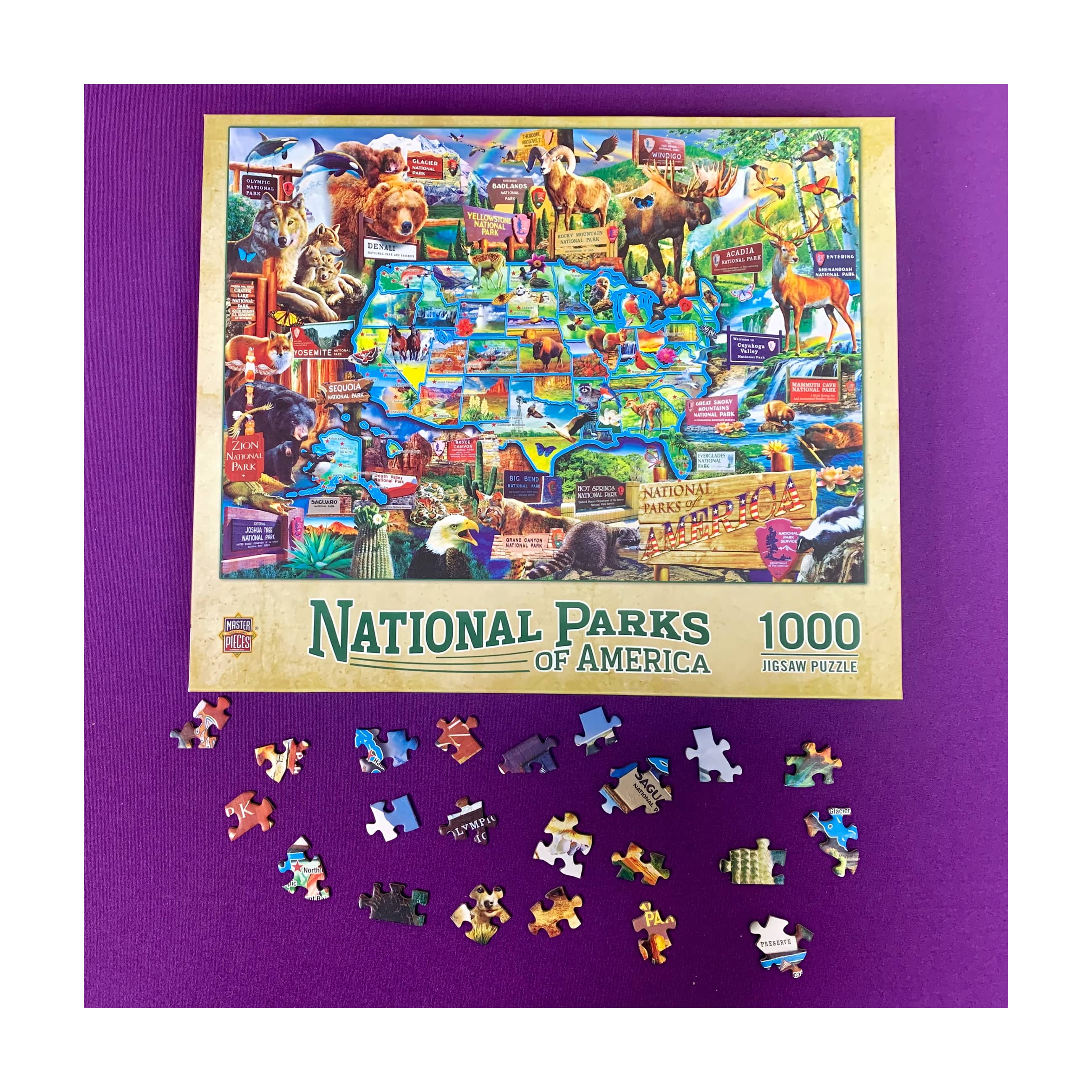 National Parks of America - Map Puzzle: 1000 Pcs