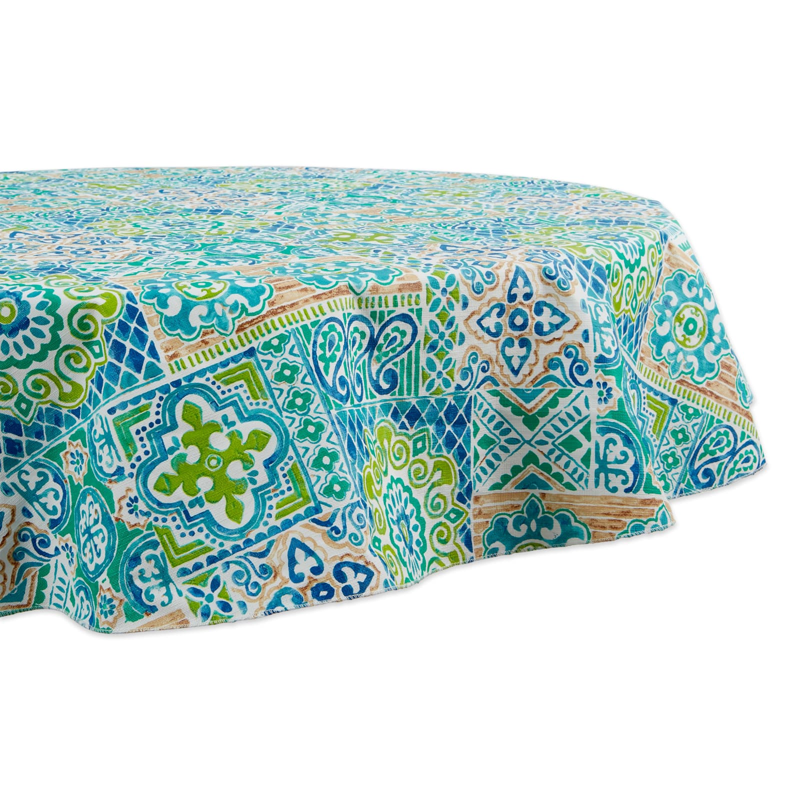 Spanish Tile Vinyl Tablecloth 70" Round