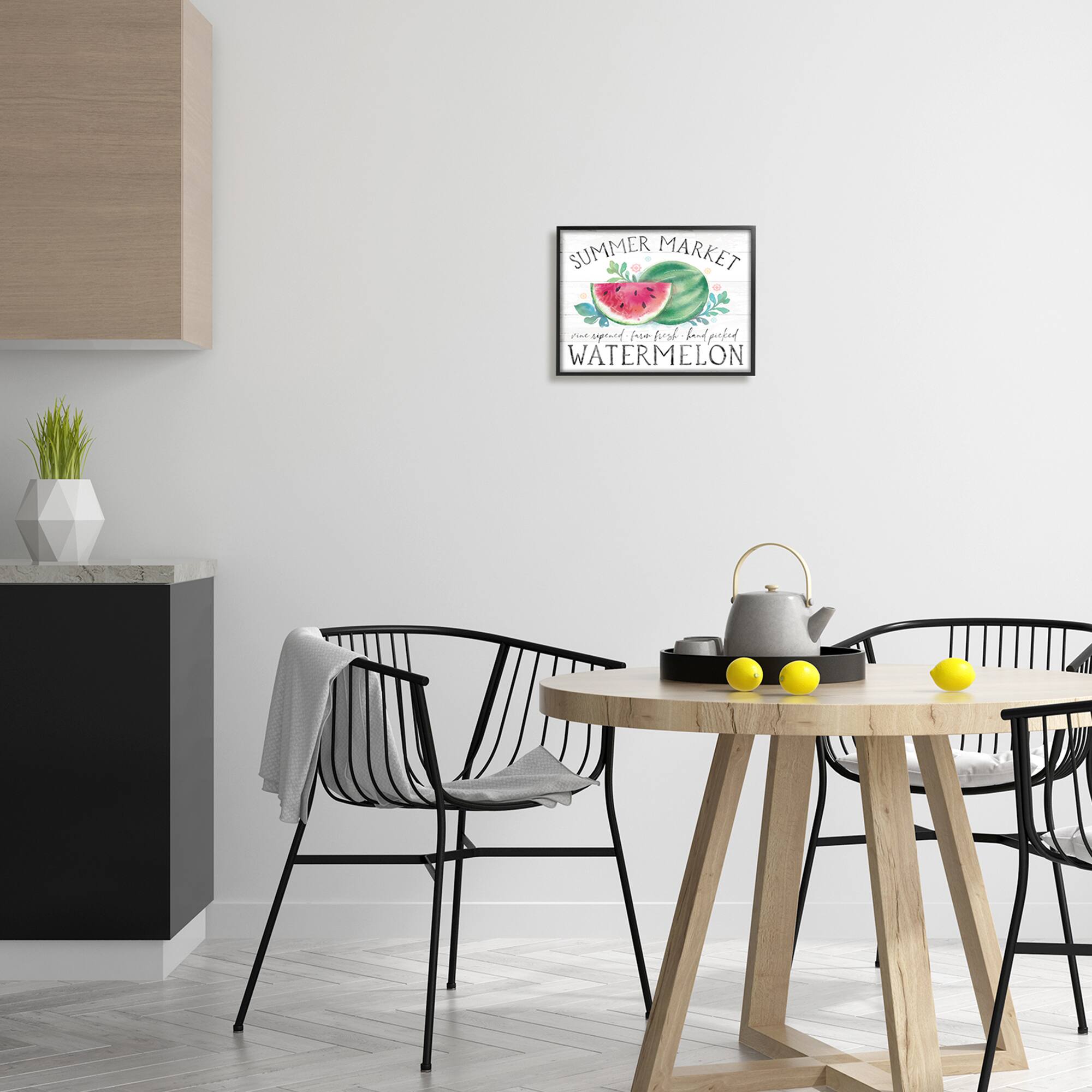 Stupell Industries Summer Market Watermelon Farm Country Grain Pattern Framed Giclee Art