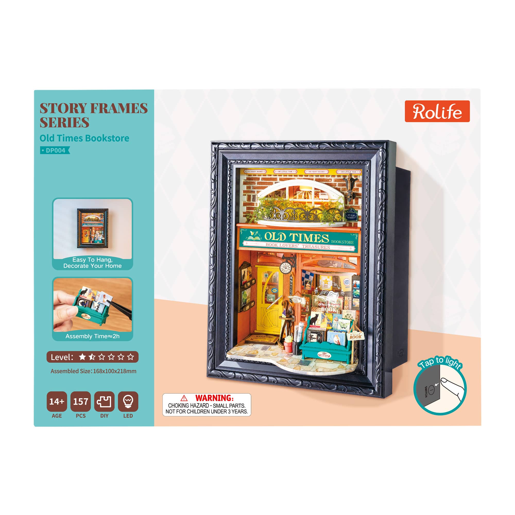 Rolife® Story Frames Old Times Bookstore Miniature Diorama Kit
