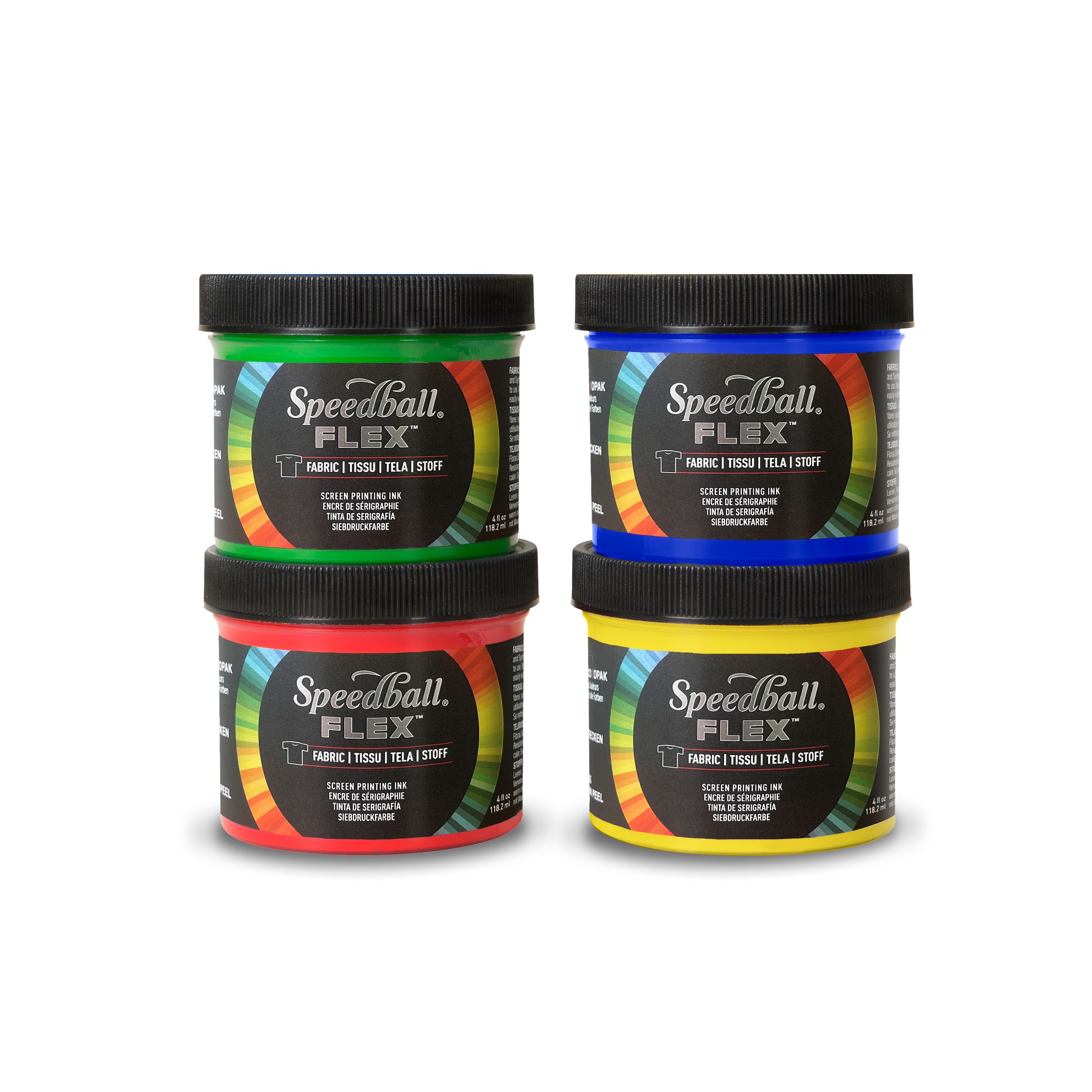 Speedball® Flex™ Basic 4 Color Fabric Screen Printing Ink Set
