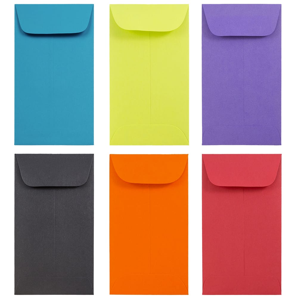 JAM Paper 3.375" x 6" Assorted Coin Business Envelopes, 150ct.