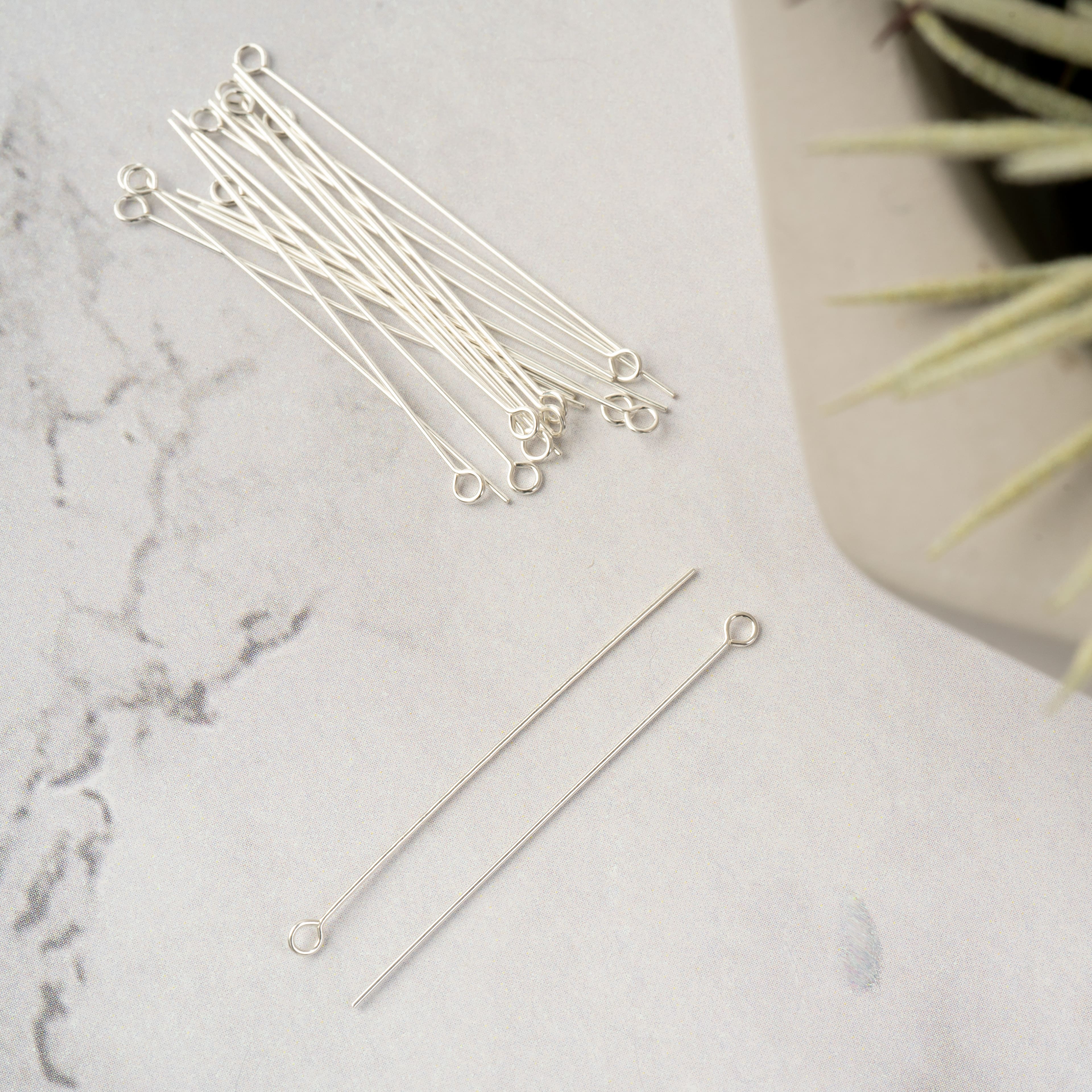12 Packs: 20 ct. (240 total) 1.5'' Sterling Silver Eye Pins Findings by Bead Landing™