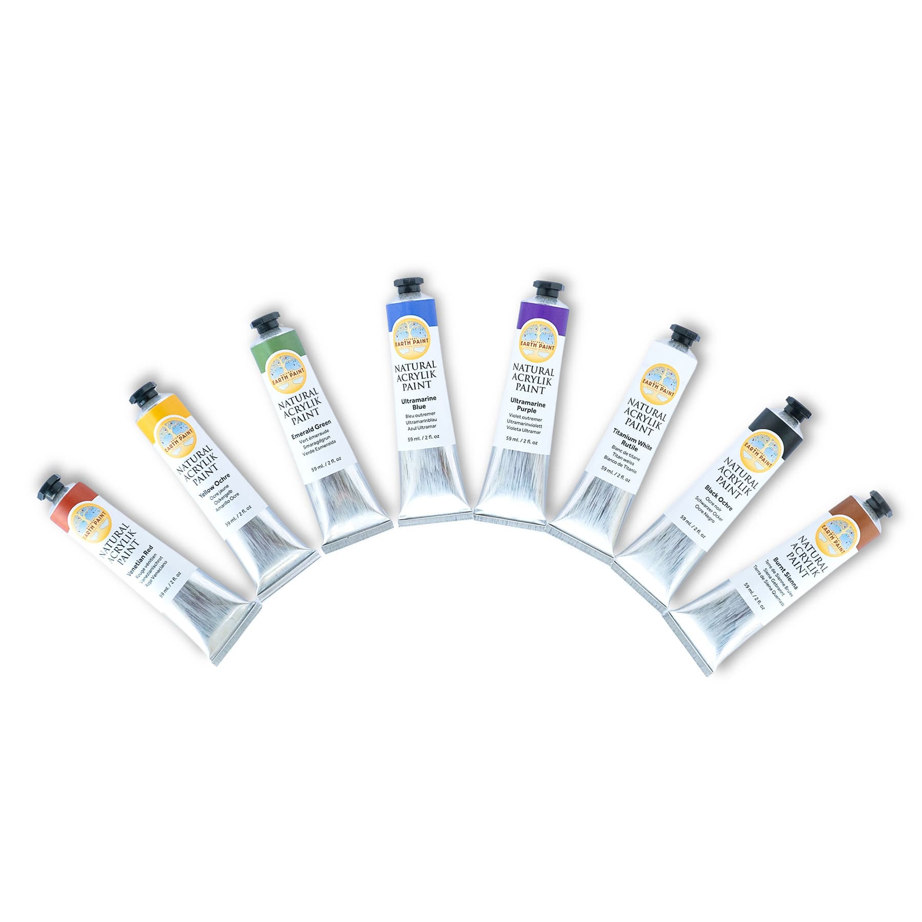 Natural Earth Paint 2oz. Earth Colors Natural Acrylik Paint Set