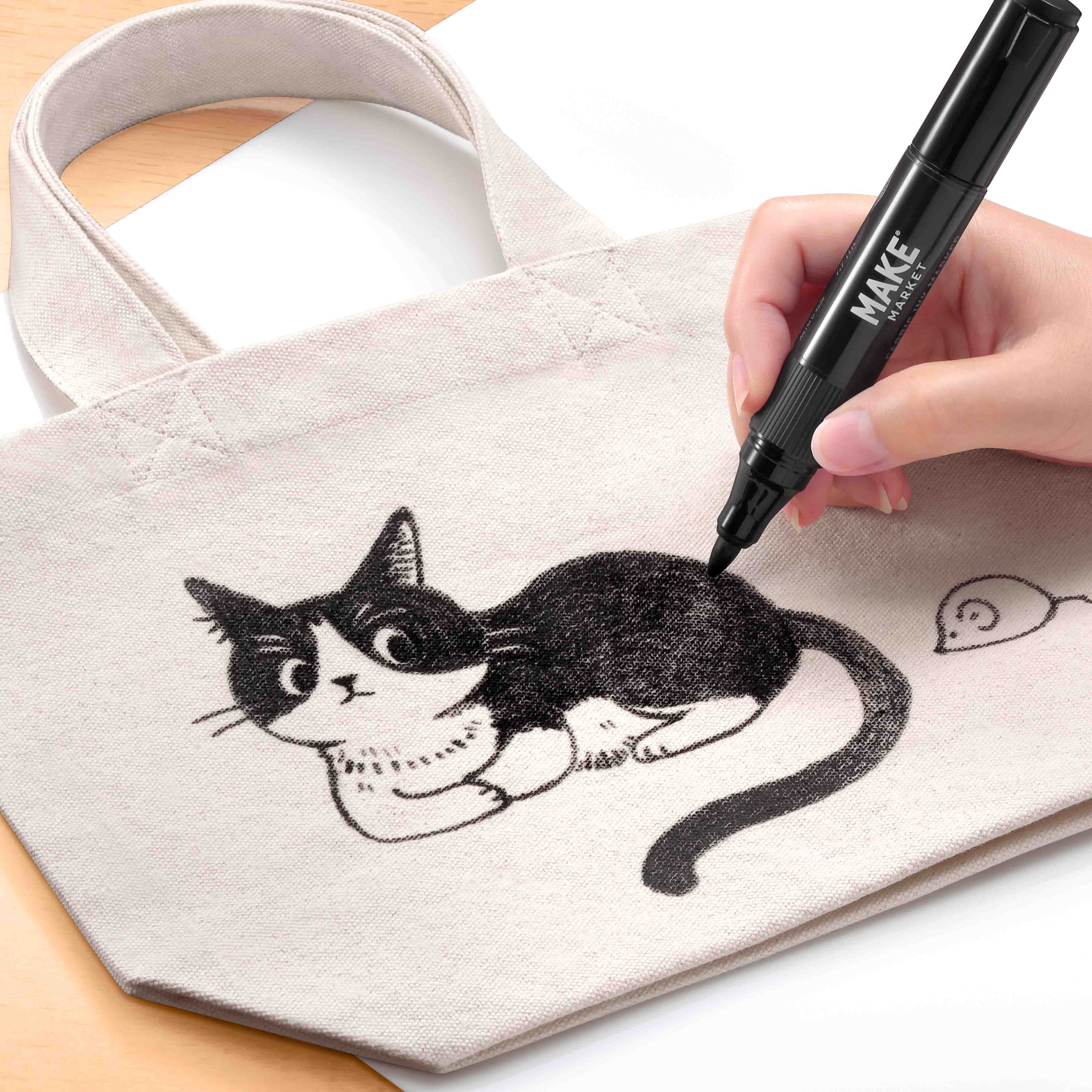 12 Pack: Jumbo Black Bullet Tip Permanent Fabric Ink Marker by Make Market®