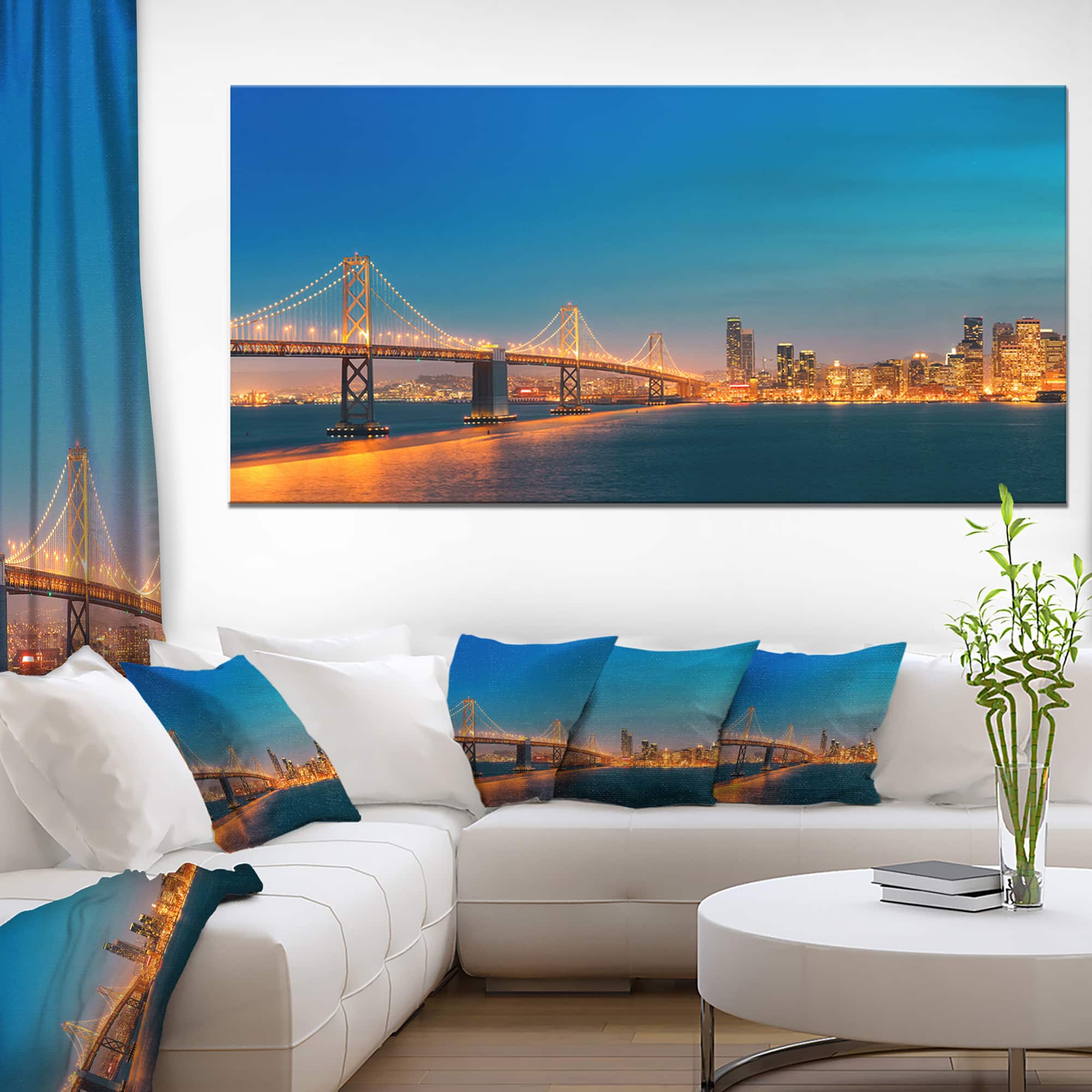 Designart - Illuminated San Francisco Skyline - Cityscape Canvas Print