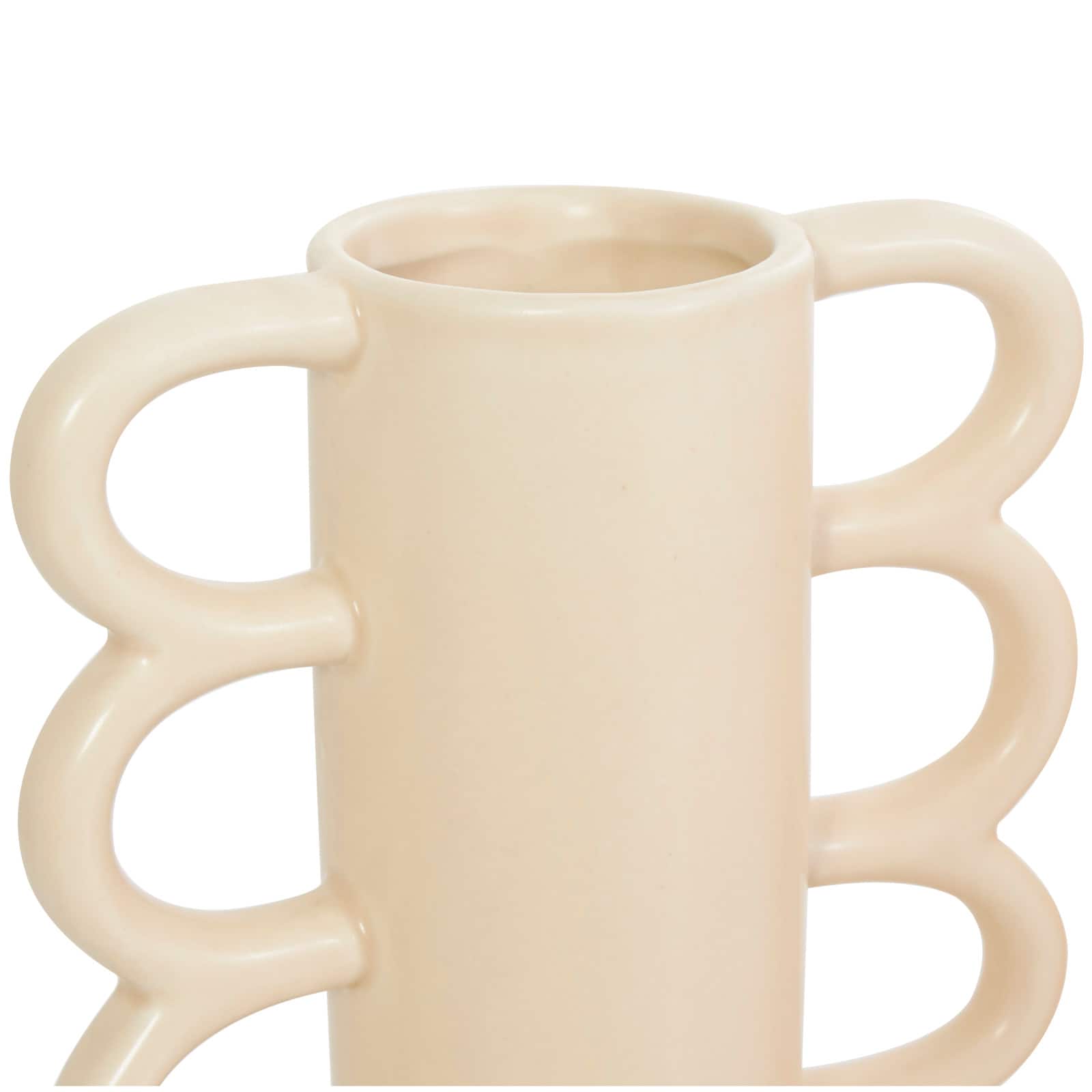 CosmoLiving by Cosmopolitan Geometric Wavy Handles Ceramic Vase Set