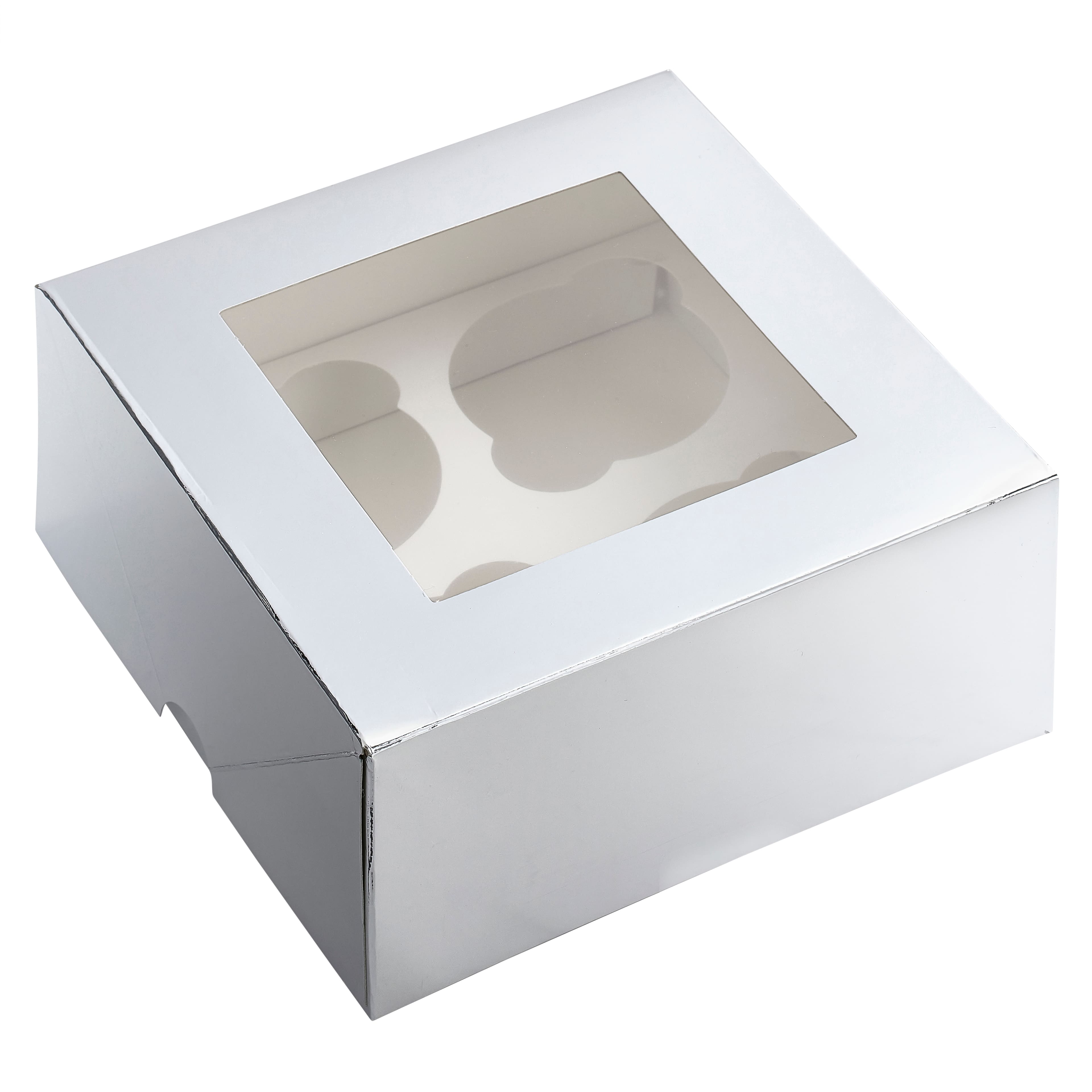 6 Packs: 3 ct. (18 total) Silver & White Cupcake Boxes by Makery®
