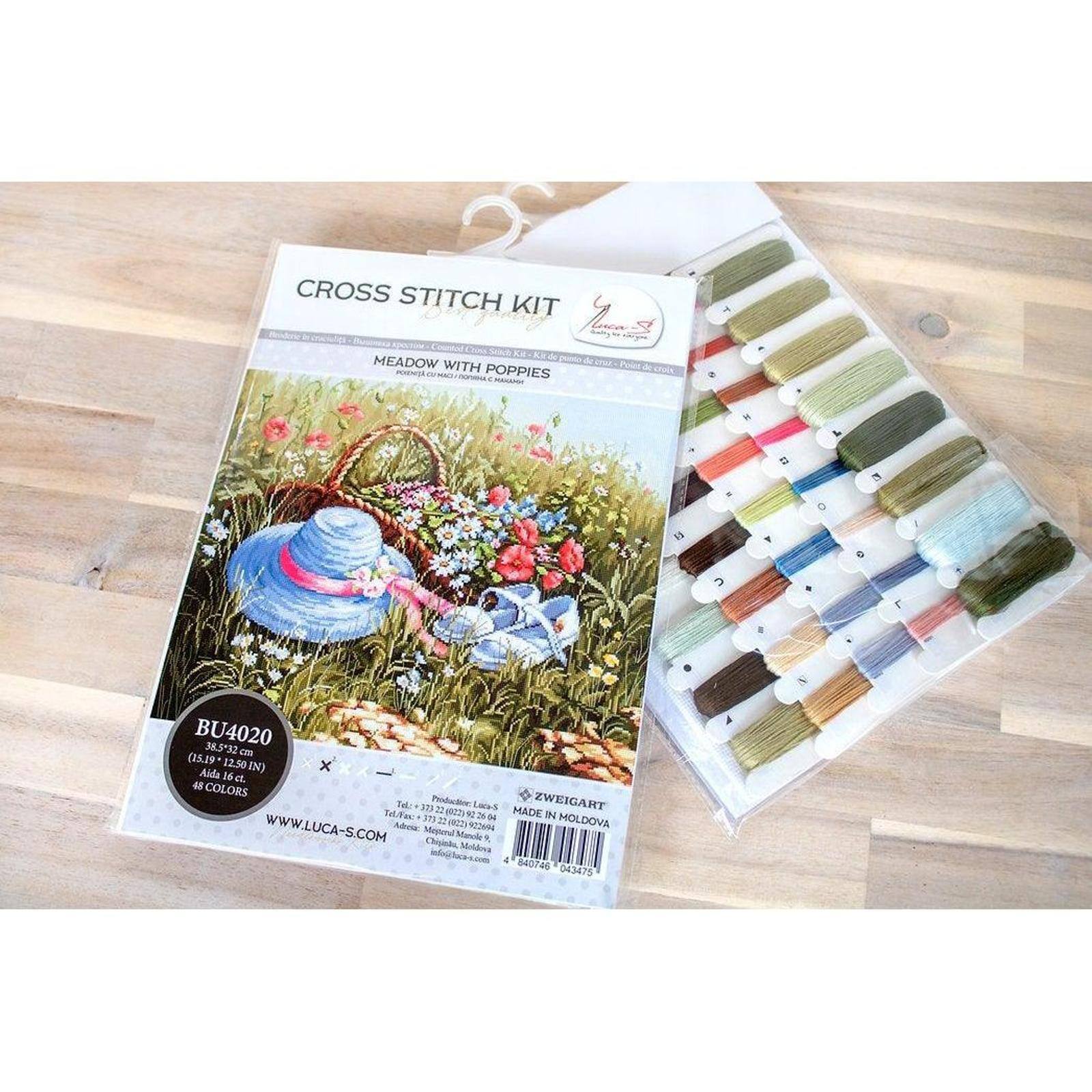 Luca-s Meadow With Poppies Counted Cross Stitch Kit