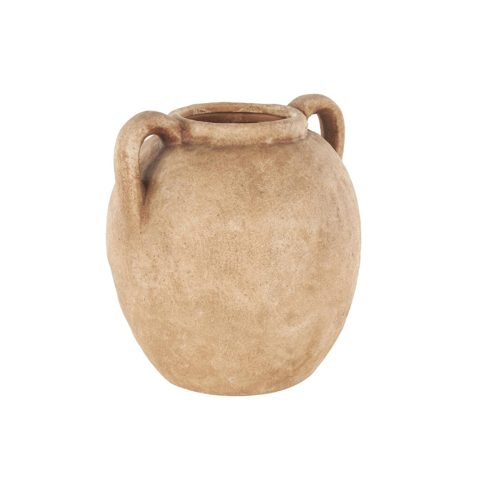 10.5" Copper Ceramic Antique Style Textured Vase with Handles