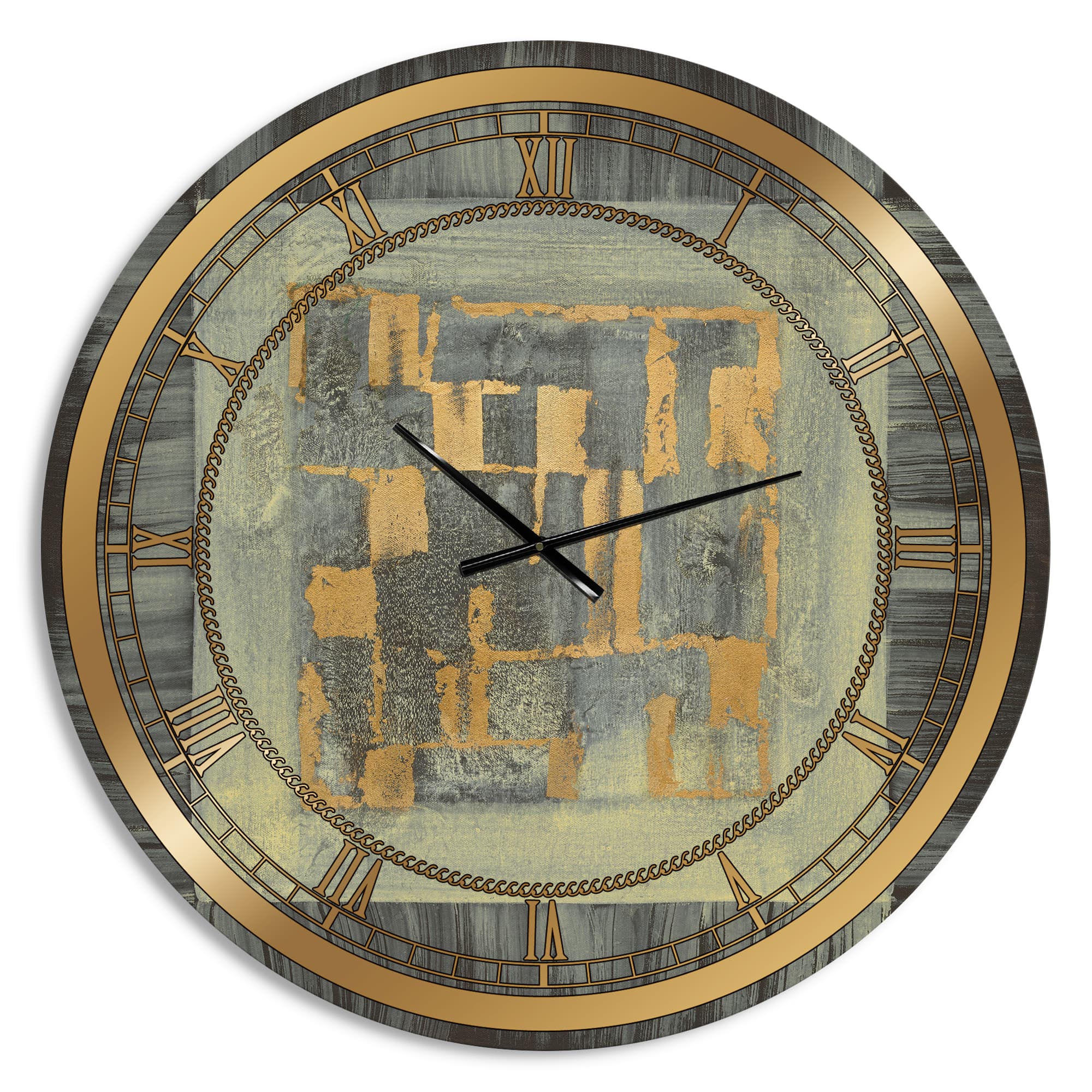 Designart 'Gold Geometric Tapestry Ii Glam Wall Clock