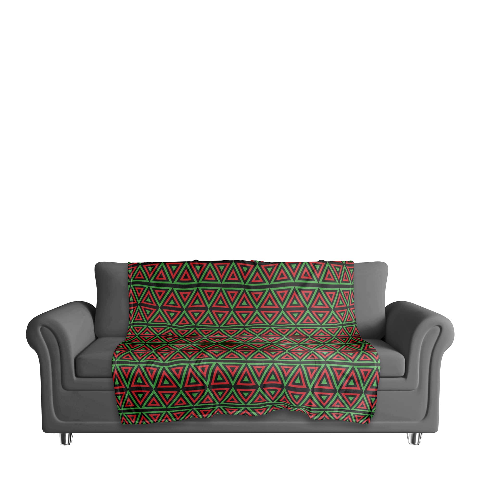 Kwanzaa Red & Green Triangles Coral Fleece Blanket