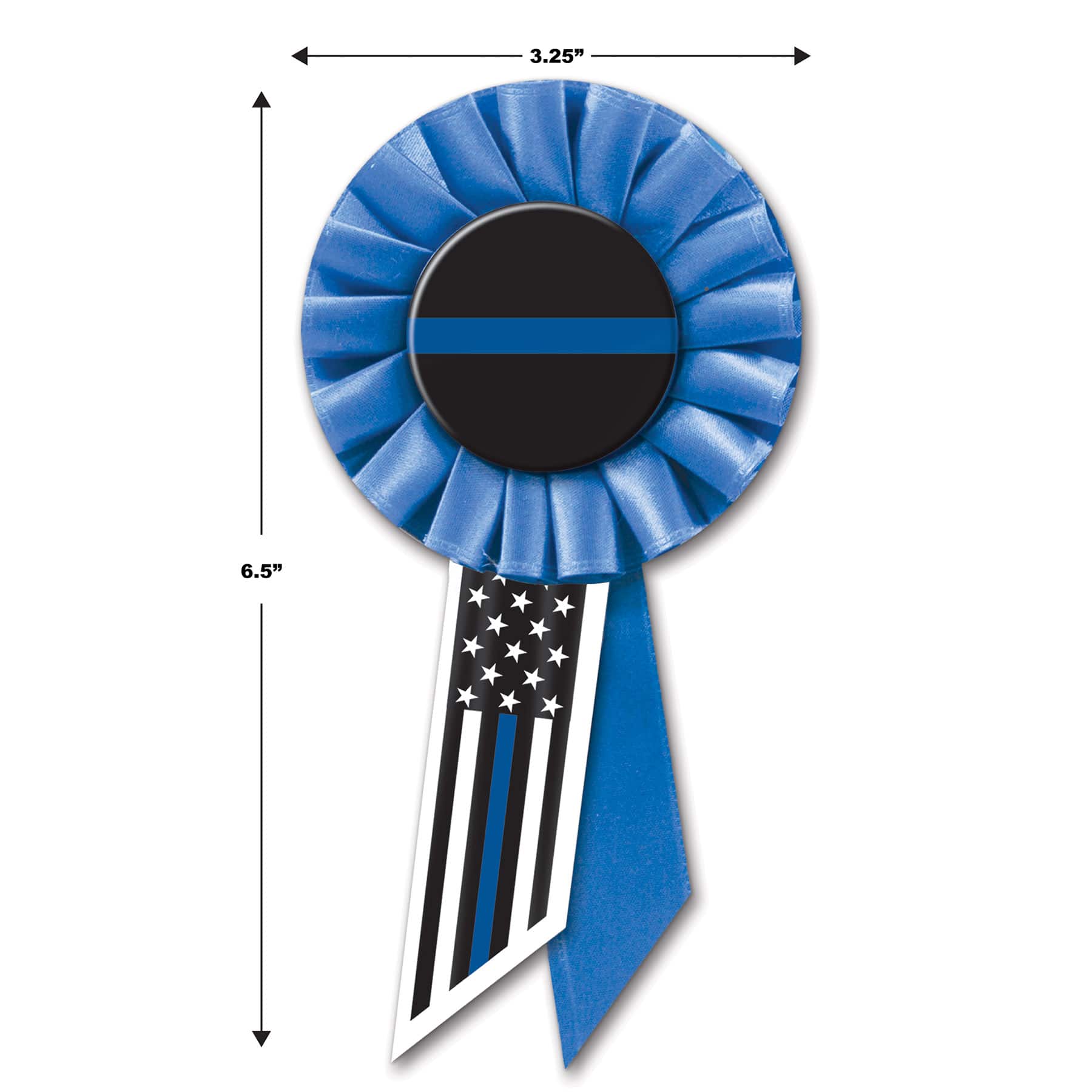 Beistle 6.5" Blue Stripe Law Enforcement Rosettes, 2ct.