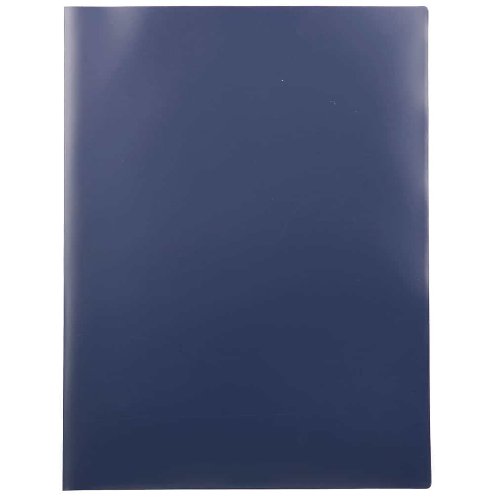 JAM Paper Navy Heavy Duty Plastic High 6-Pocket Folder, 2ct.