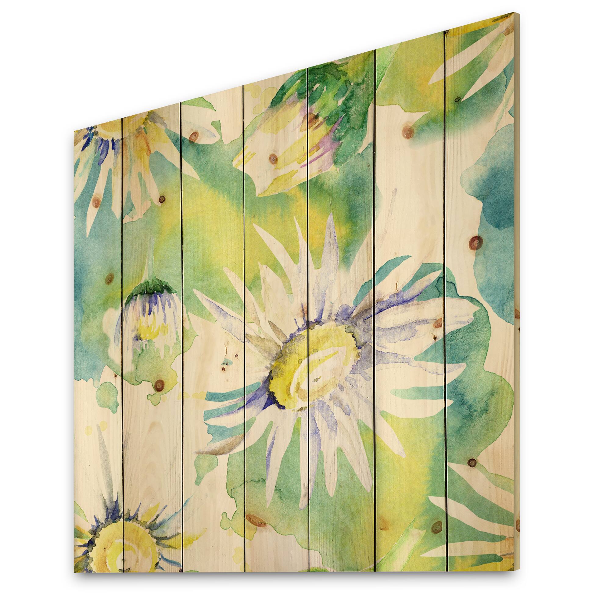 Designart - Daisy Flowers Aquarelle Impression II