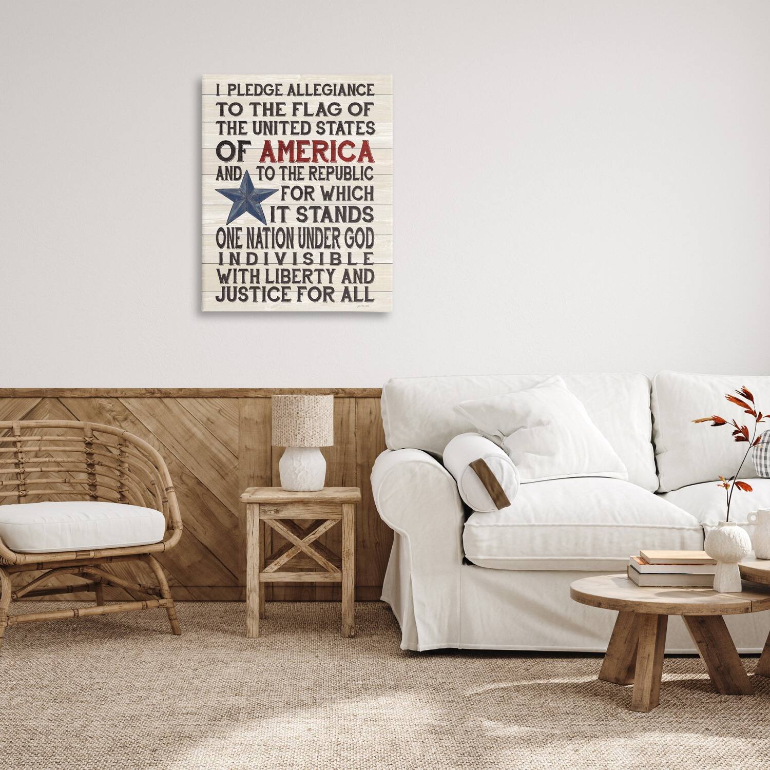 Stupell Industries Pledge of Allegiance Patriotic Canvas Wall Art