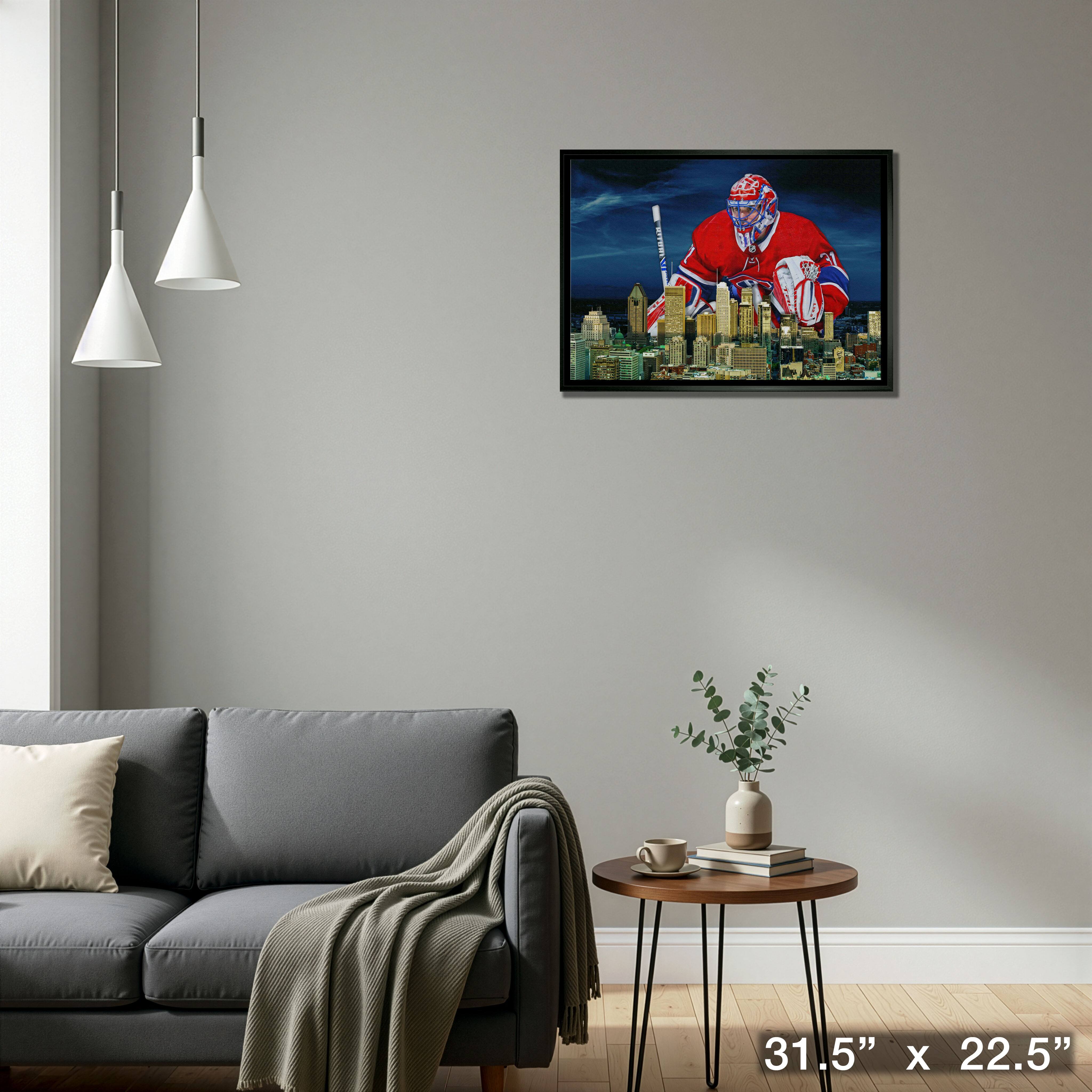 Carey Price 20" x 29" Framed Canvas Canadiens Skyline 31.5" x 22.5"