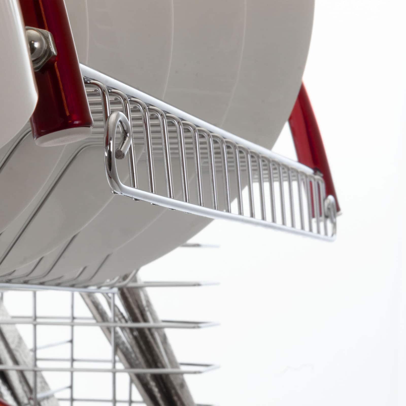 MegaChef 16" Red 2-Shelf Iron Wire Dish Rack