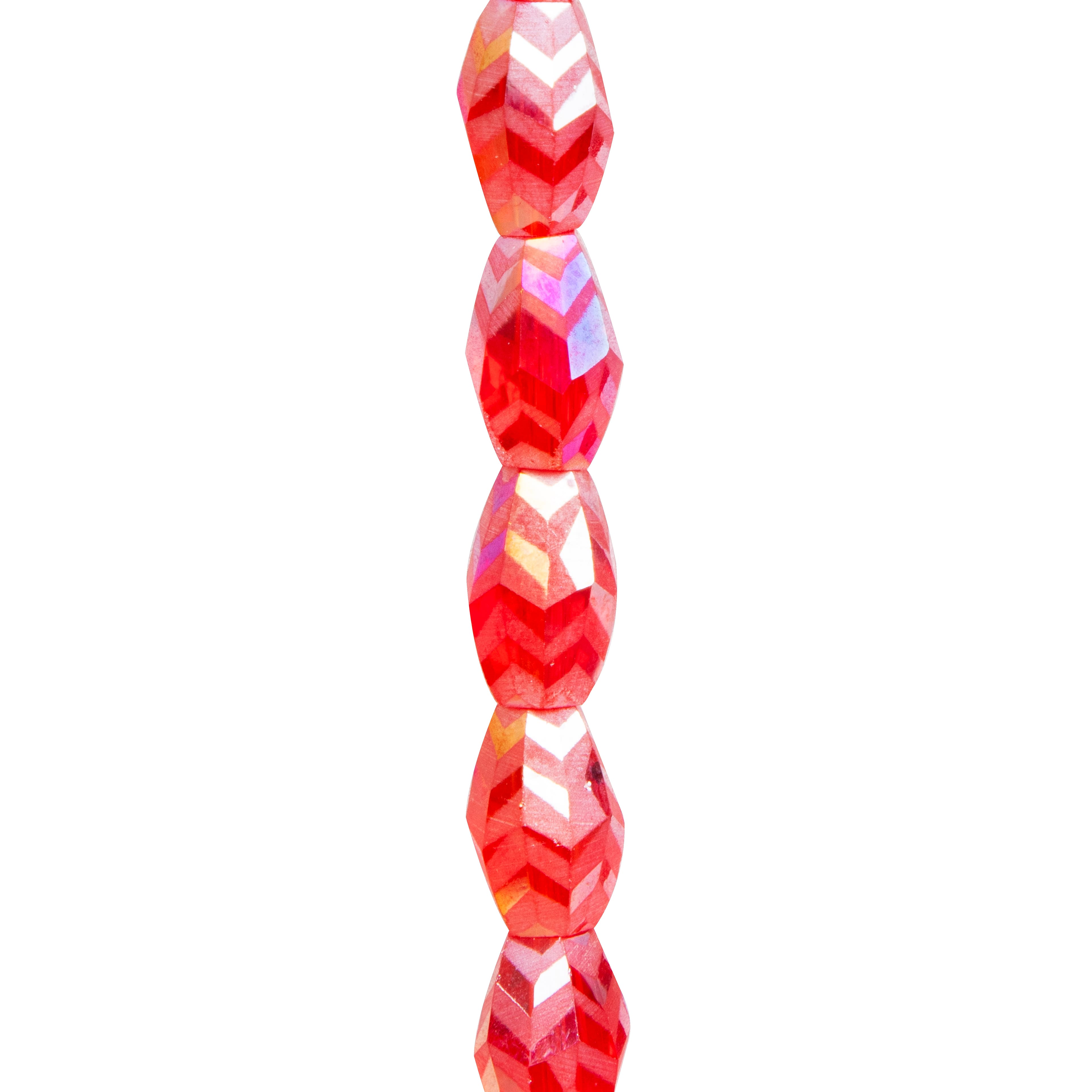 Red Glass Faceted Oval Beads, 11mm by Bead Landing™