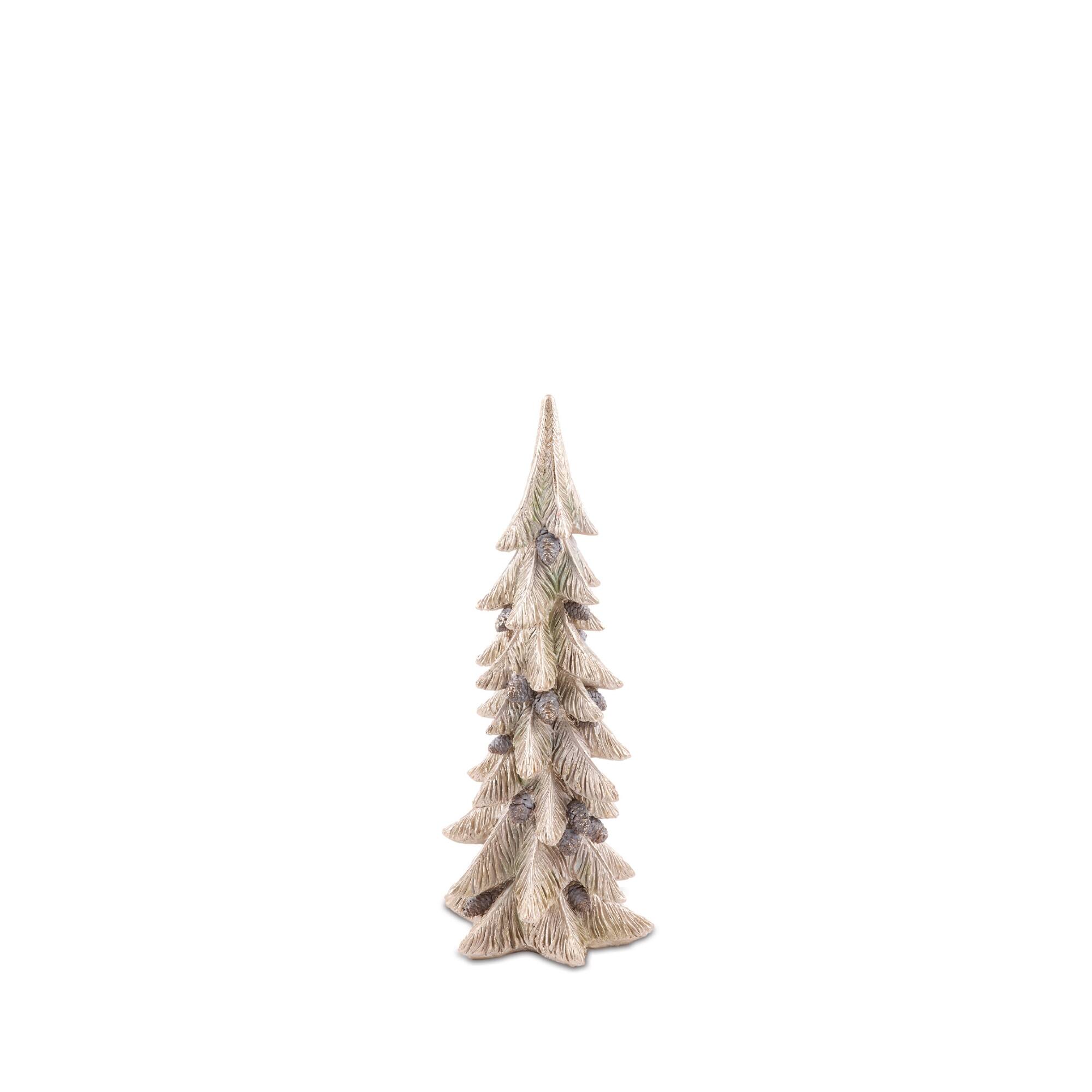 Melrose Gold Metallic Pine Tree with Pinecones Set