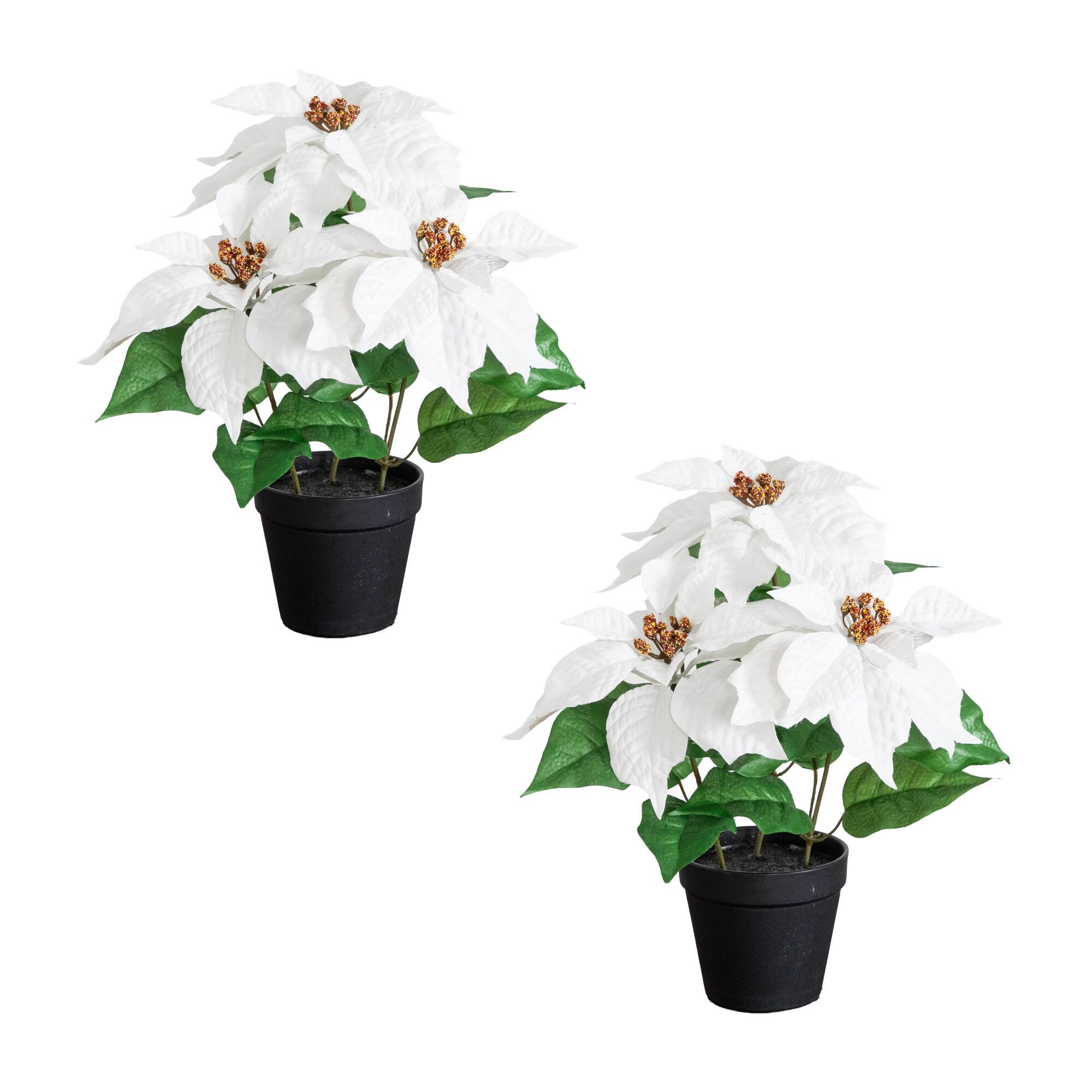 Nearly Natural 15" Artificial Poinsettia Plants