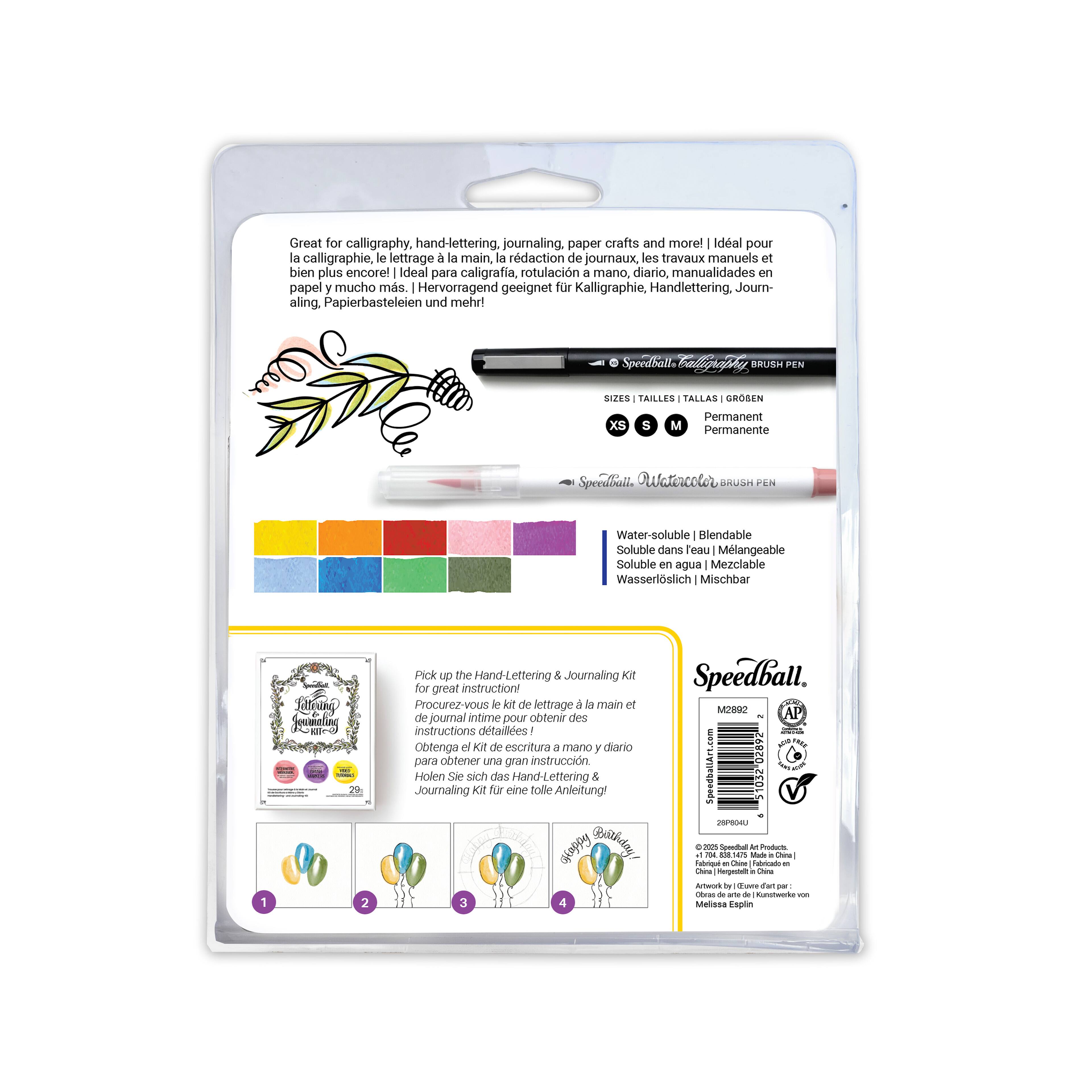 Speedball® Hand-Lettering Calligraphy & Watercolour Brush Marker Set